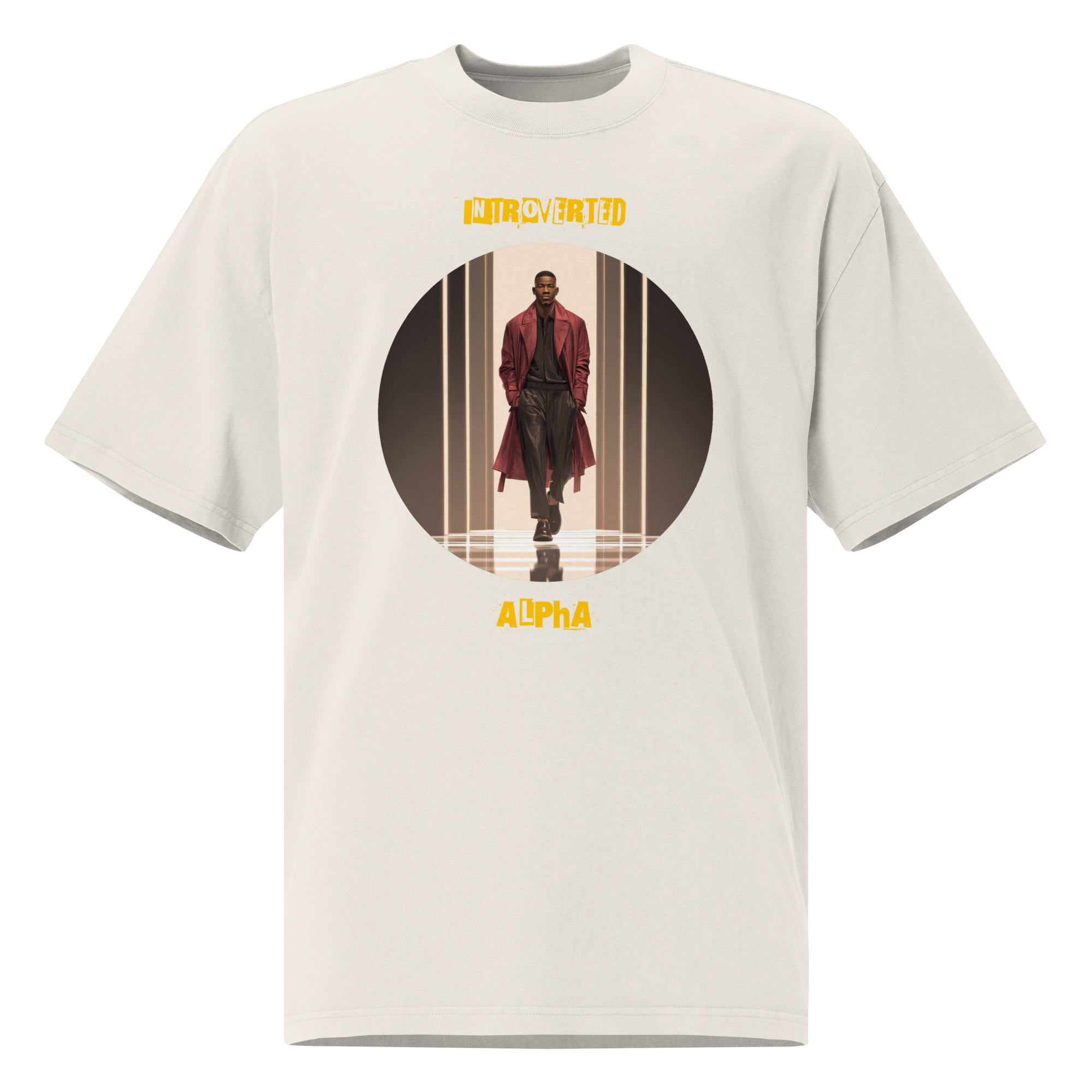 Xantho Philos™ Oversized Faded T-Shirt in Faded Bone for men, soft neutral oversized T-shirt with a minimalist streetwear feel