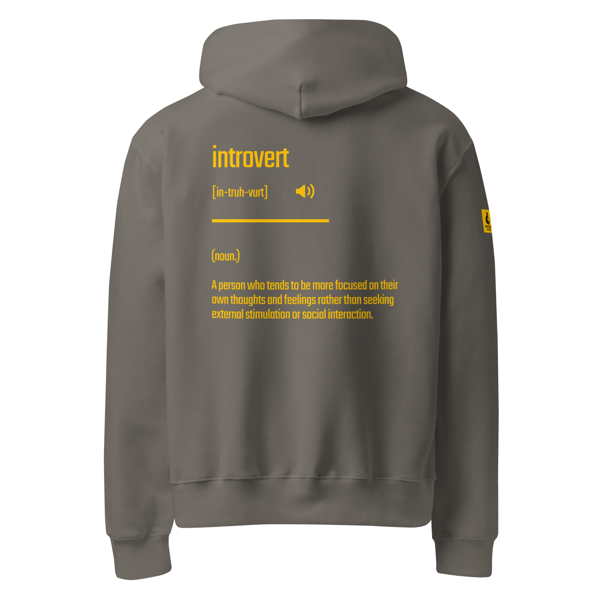 IntrovertedAlpha™ Oversized Hoodie in Asphalt for men, clean minimalist hoodie with premium heavyweight comfort