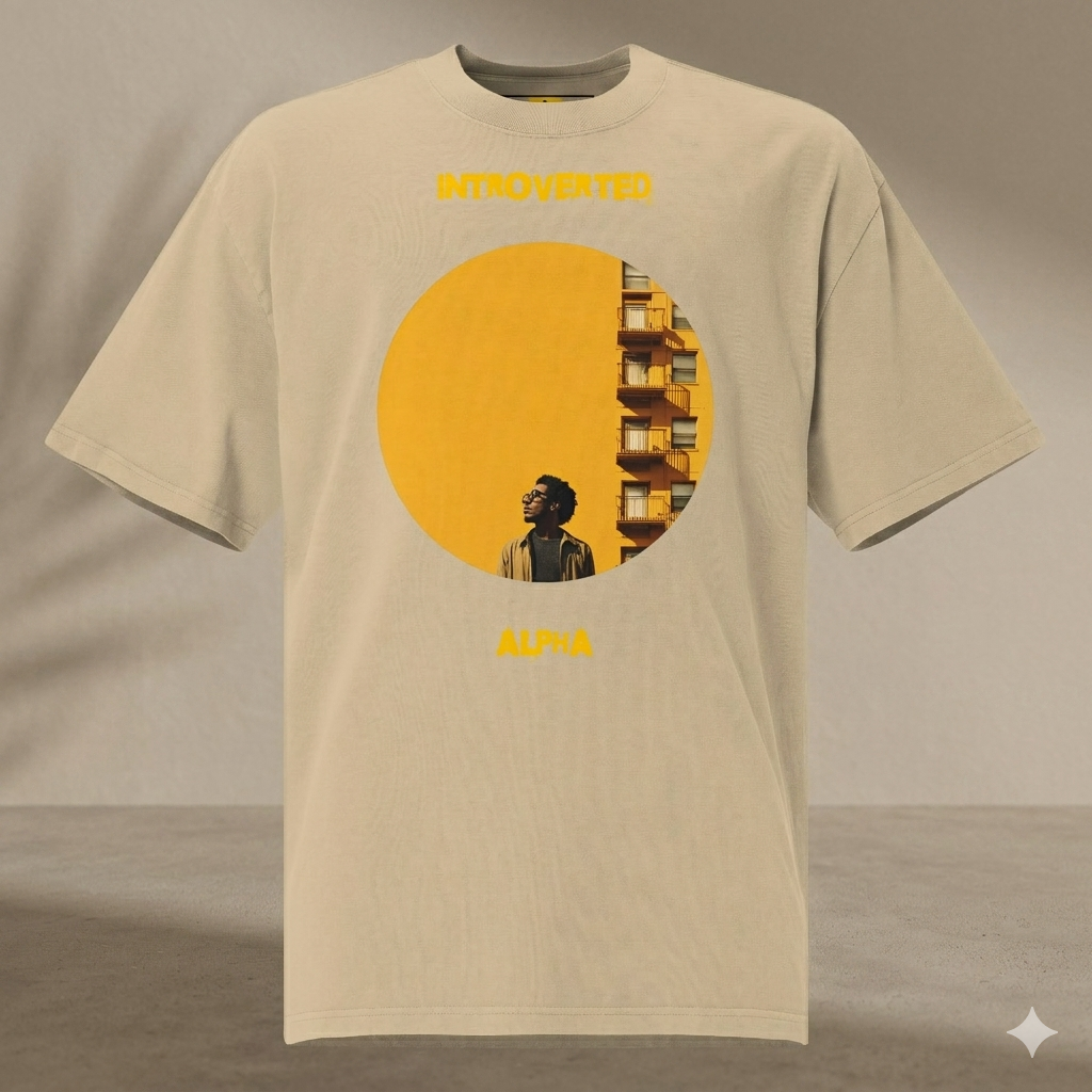 Xantho Philos™ Oversized Faded T-Shirt in Faded Khaki for men, neutral oversized T-shirt with casual streetwear style