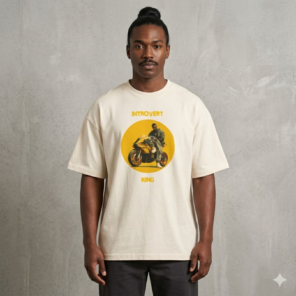 Xantho Philos™ Box Tee in Vintage White for men, soft-toned box tee with a minimalist oversized fit