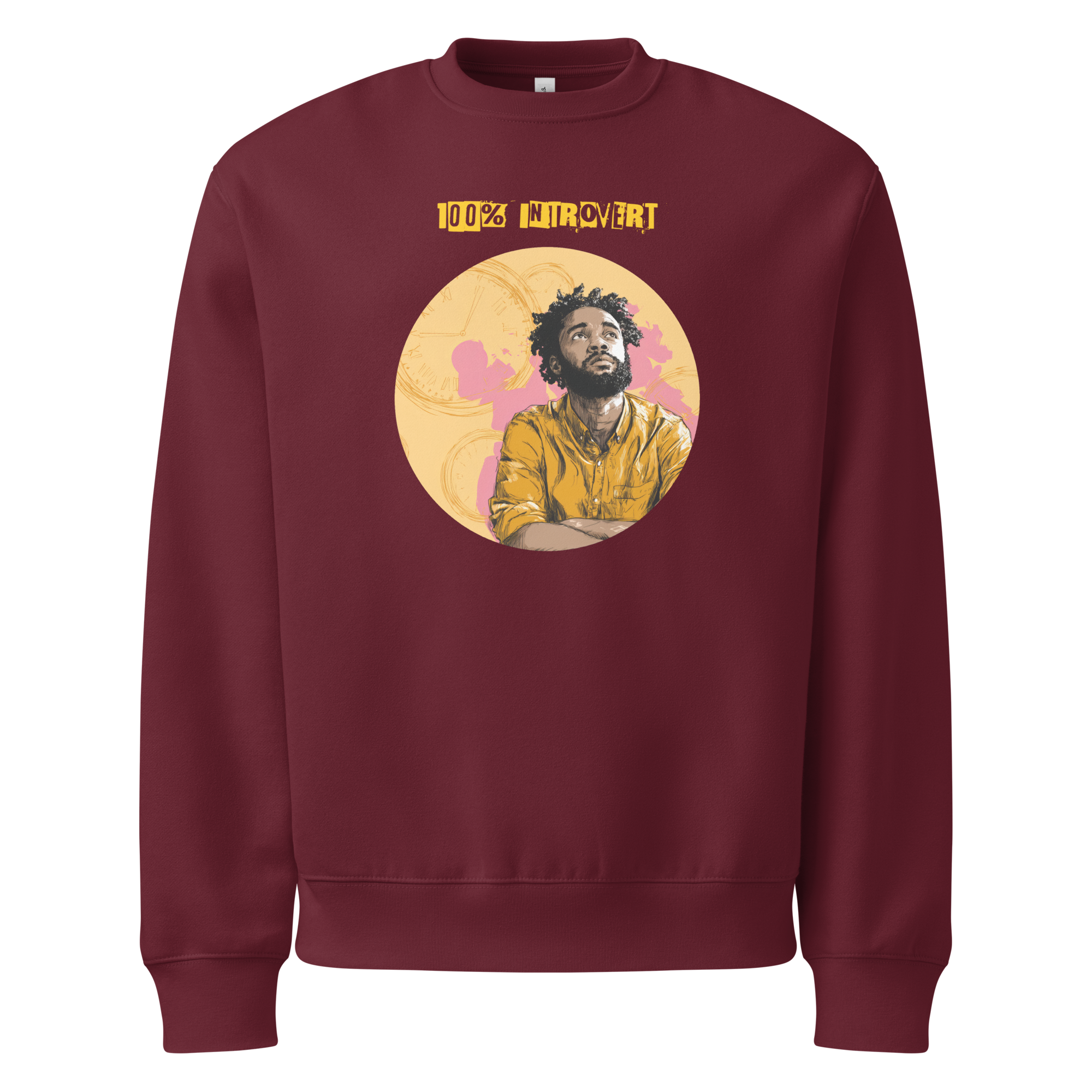Xantho Philos™ Oversized Sweatshirt in Maroon for men, rich-toned oversized sweatshirt with heavyweight comfort