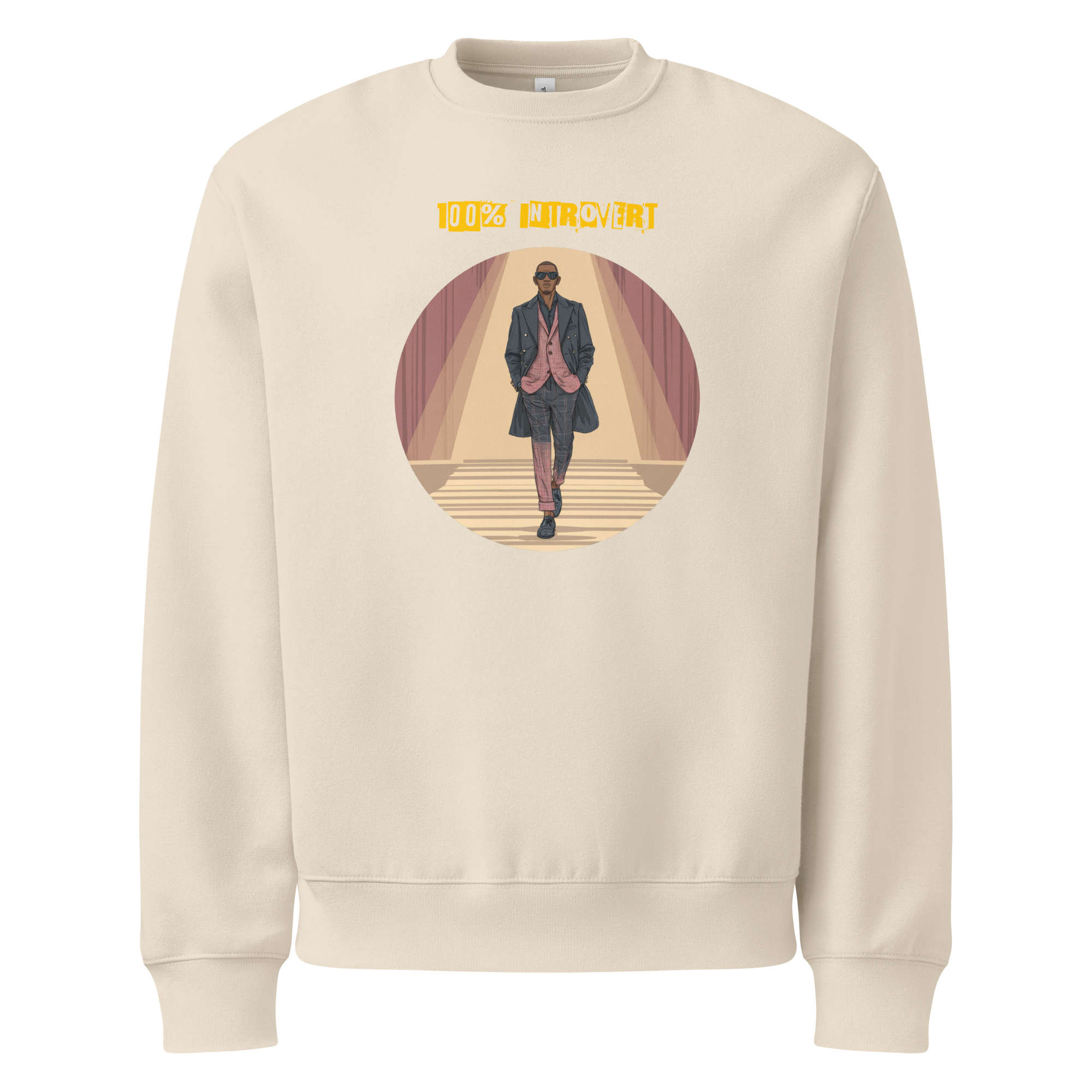 IntrovertedAlpha™ Oversized Sweatshirt in Dust for men, soft neutral sweatshirt with a relaxed oversized fit