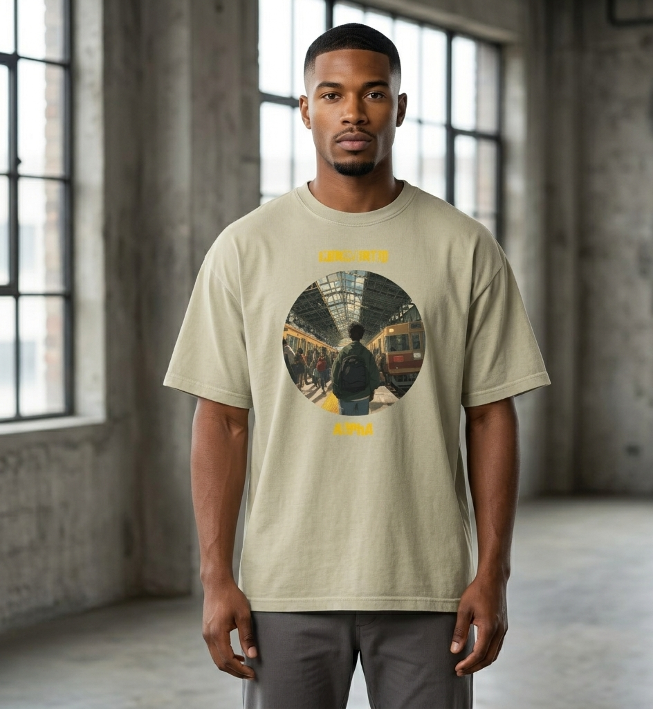 IntrovertedAlpha™ Oversized Faded T-Shirt in Faded Eucalyptus for men, washed green oversized T-shirt with premium casual style