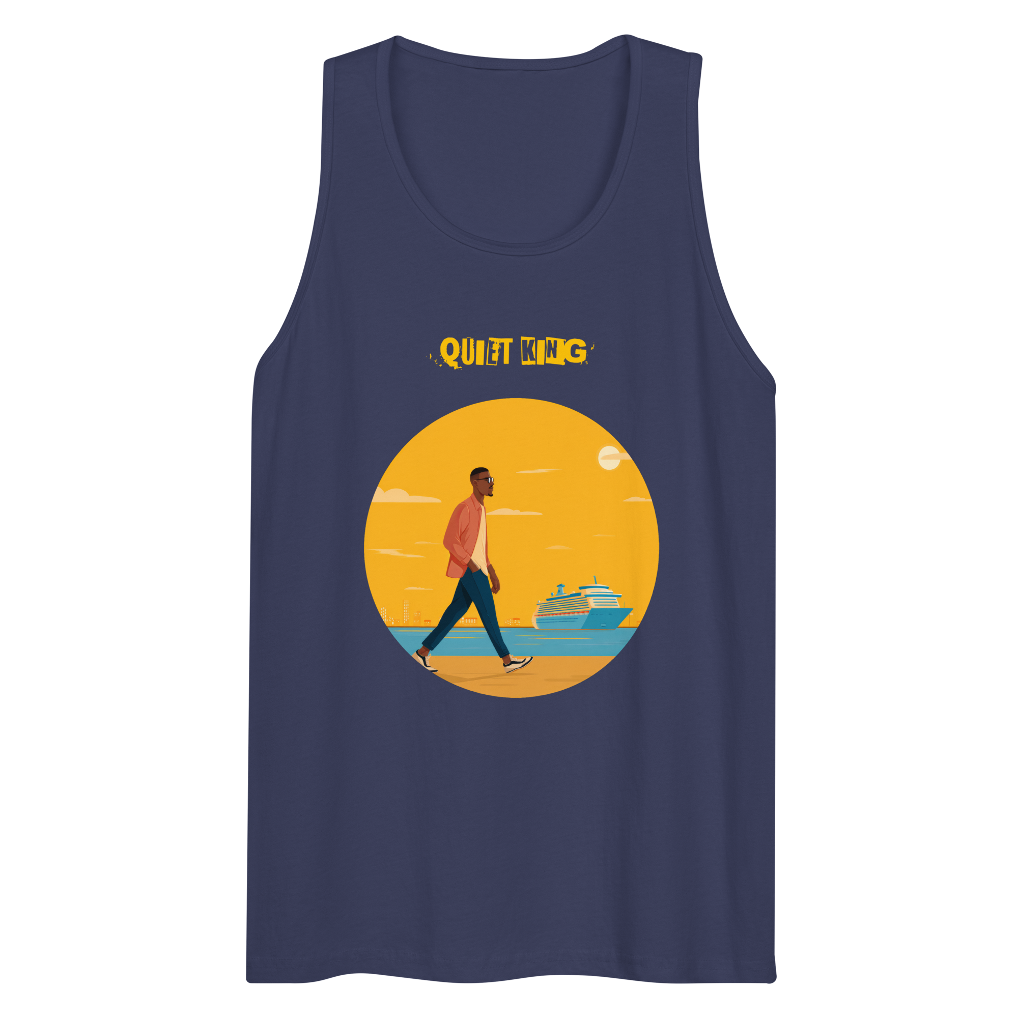 IntrovertedAlpha™ Tank Top in Harbor Blue for men, lightweight premium tank top with a clean casual tone