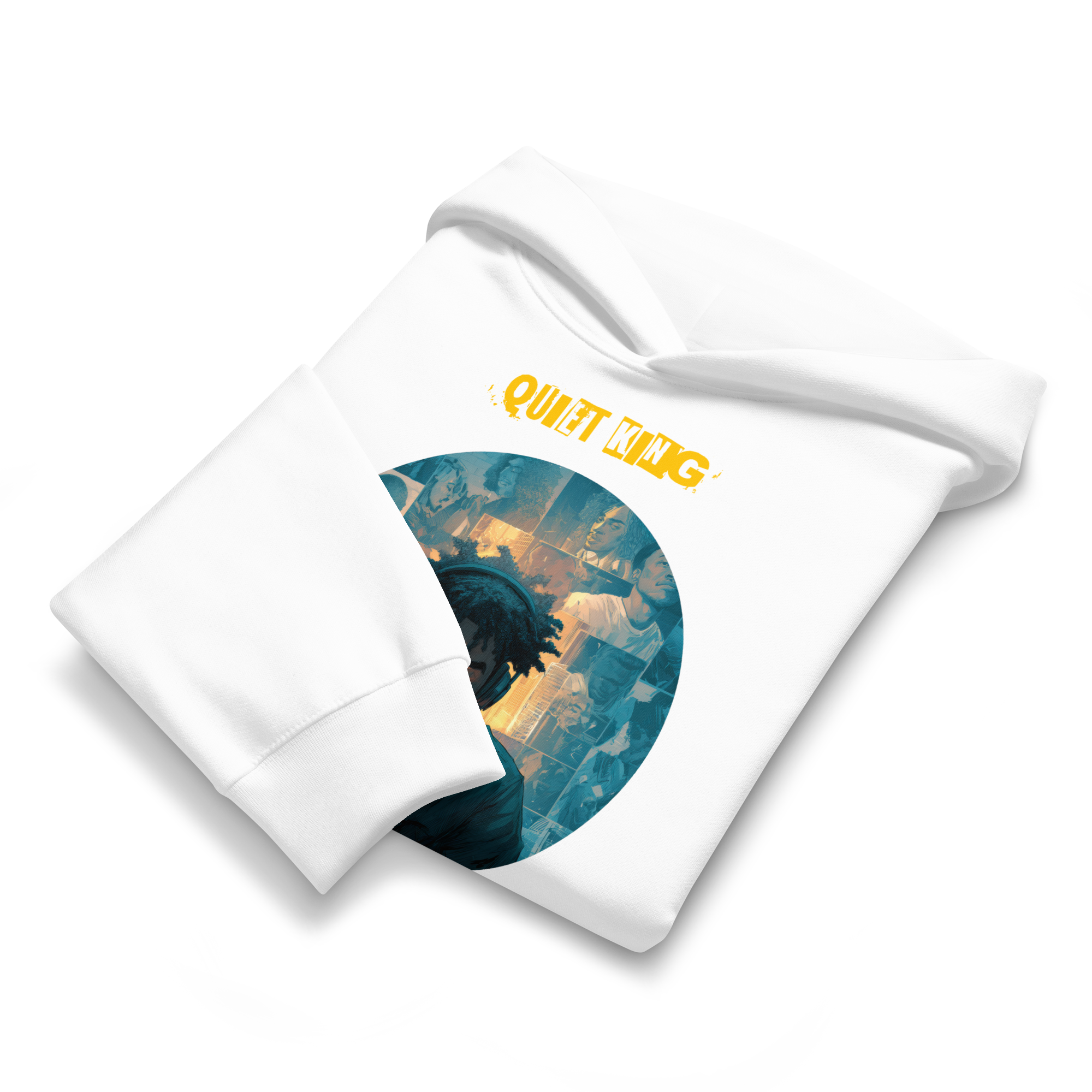 IntrovertedAlpha™ Oversized Hoodie in White for men, crisp minimalist oversized hoodie with premium streetwear appeal