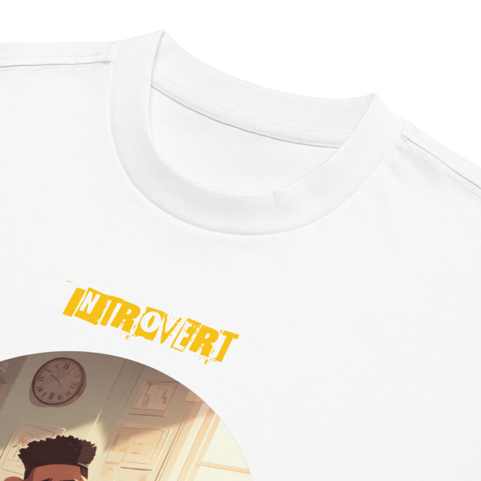 IntrovertedAlpha™ Box Tee in White for men, crisp structured box tee with a clean premium finish