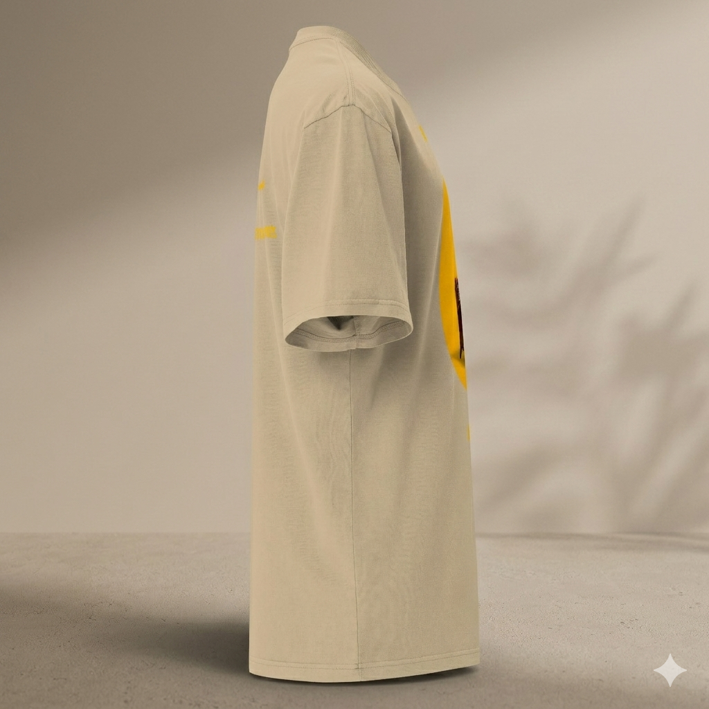 Xantho Philos™ Oversized Faded T-Shirt in Faded Khaki for men, neutral oversized T-shirt with casual streetwear style
