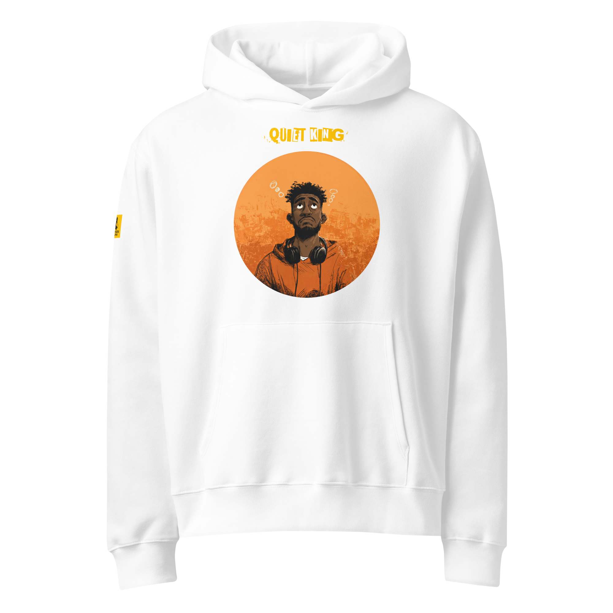 Xantho Philos™ Oversized Hoodie in White for men, crisp minimalist oversized hoodie with premium streetwear appeal