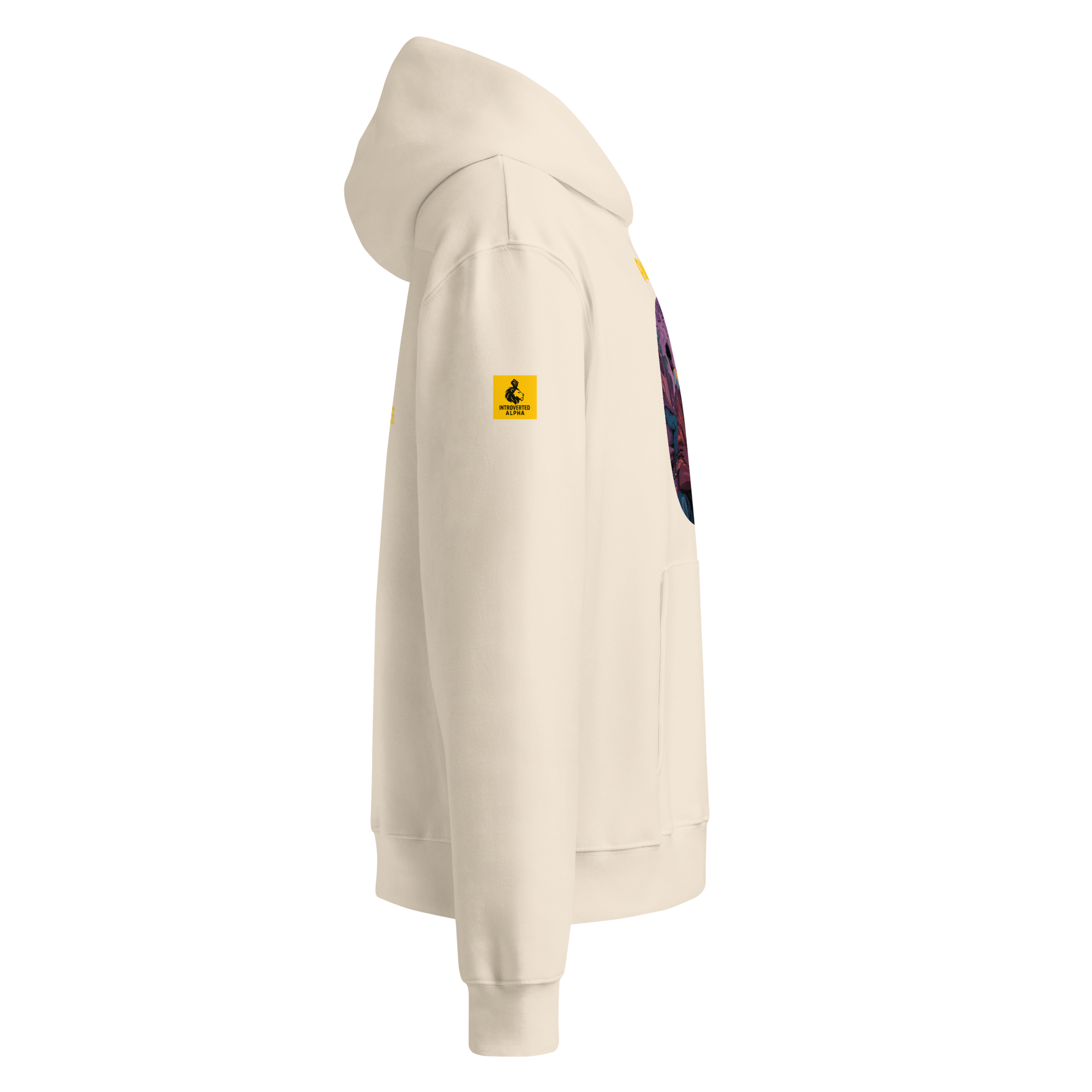 IntrovertedAlpha™ Oversized Hoodie in Dust for men, soft neutral heavyweight hoodie with a relaxed fit