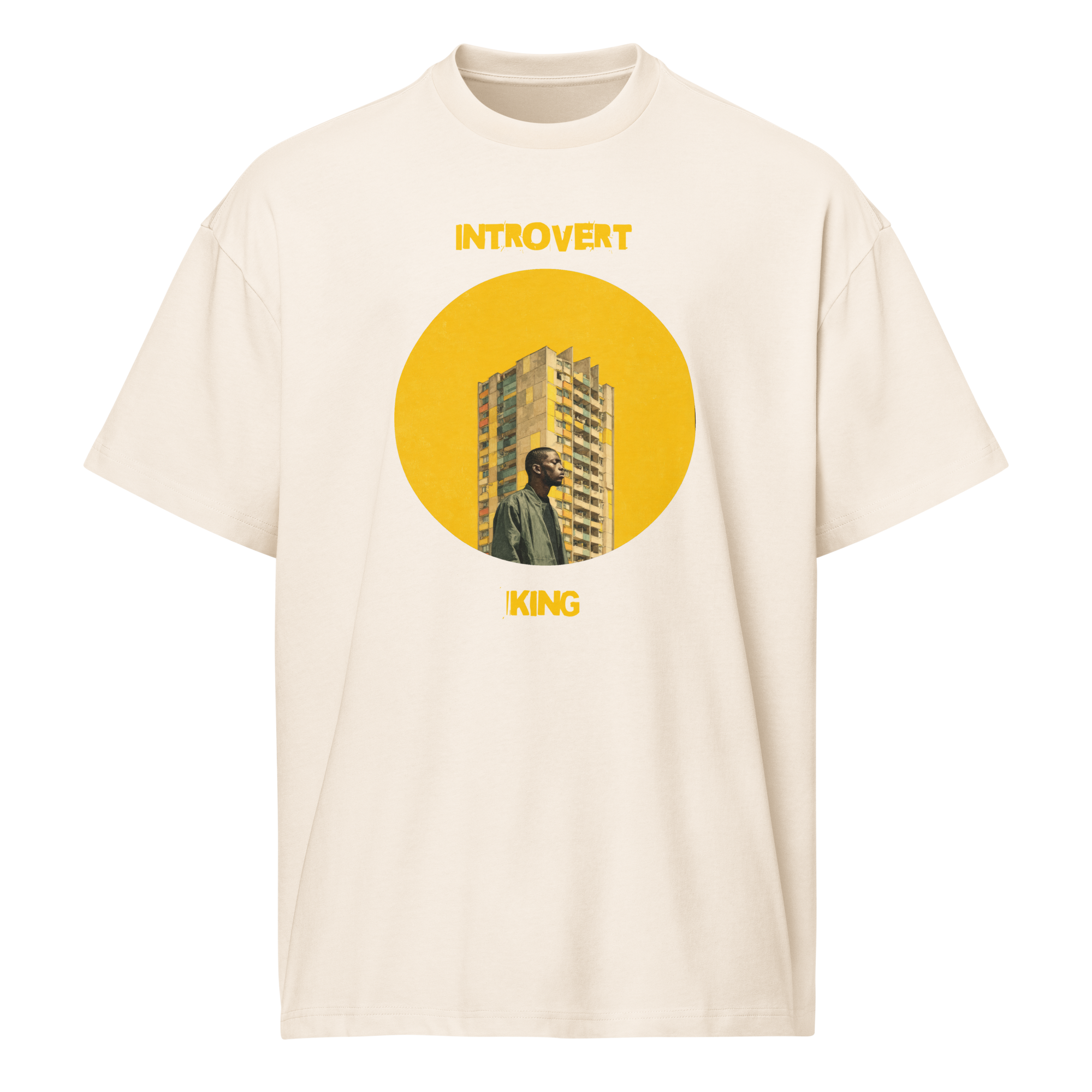 Xantho Philos™ Box Tee in Vintage White for men, soft-toned box tee with a minimalist oversized fit
