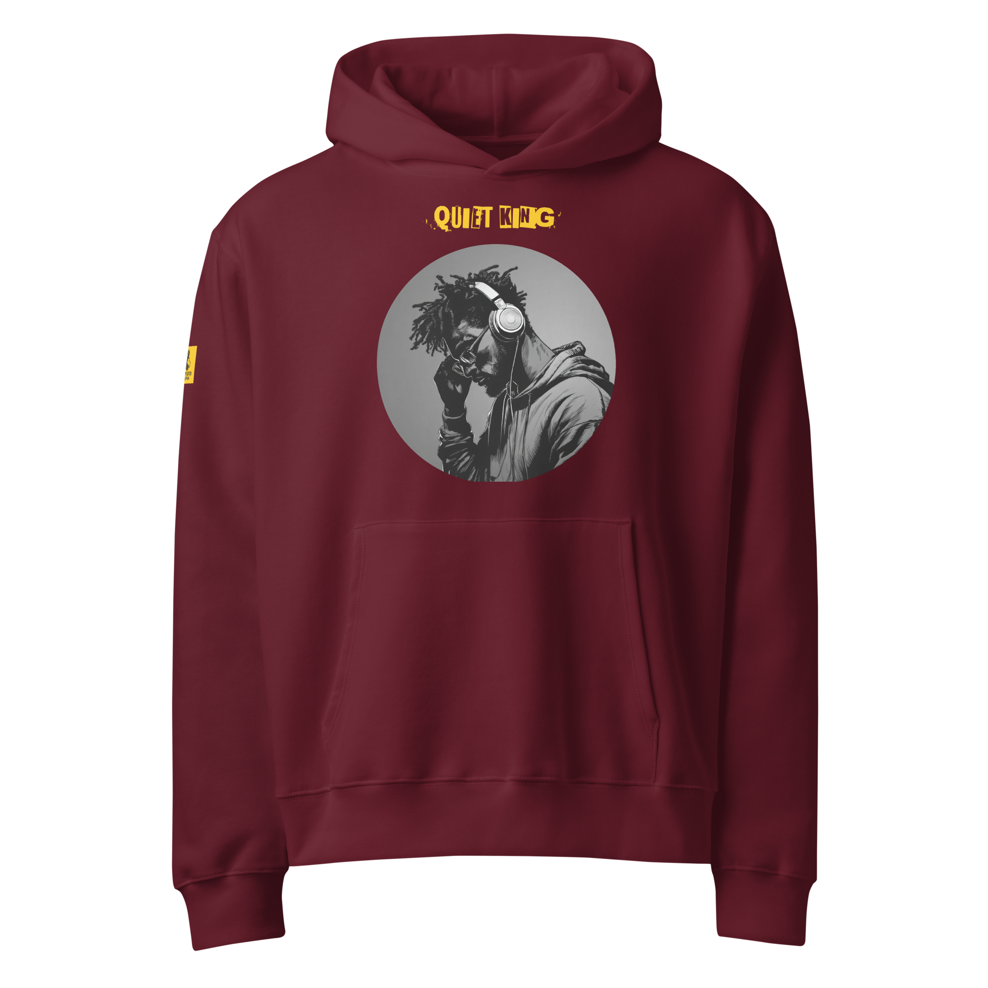 Xantho Philos™ Oversized Hoodie in Maroon for men, premium oversized hoodie with heavyweight comfort