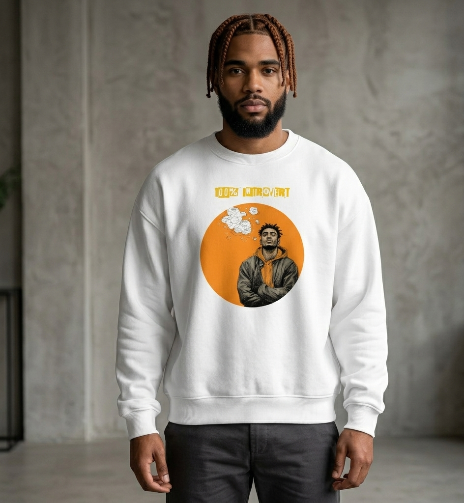 Xantho Philos™ Oversized Sweatshirt in White for men, clean minimalist sweatshirt with a premium heavyweight finish