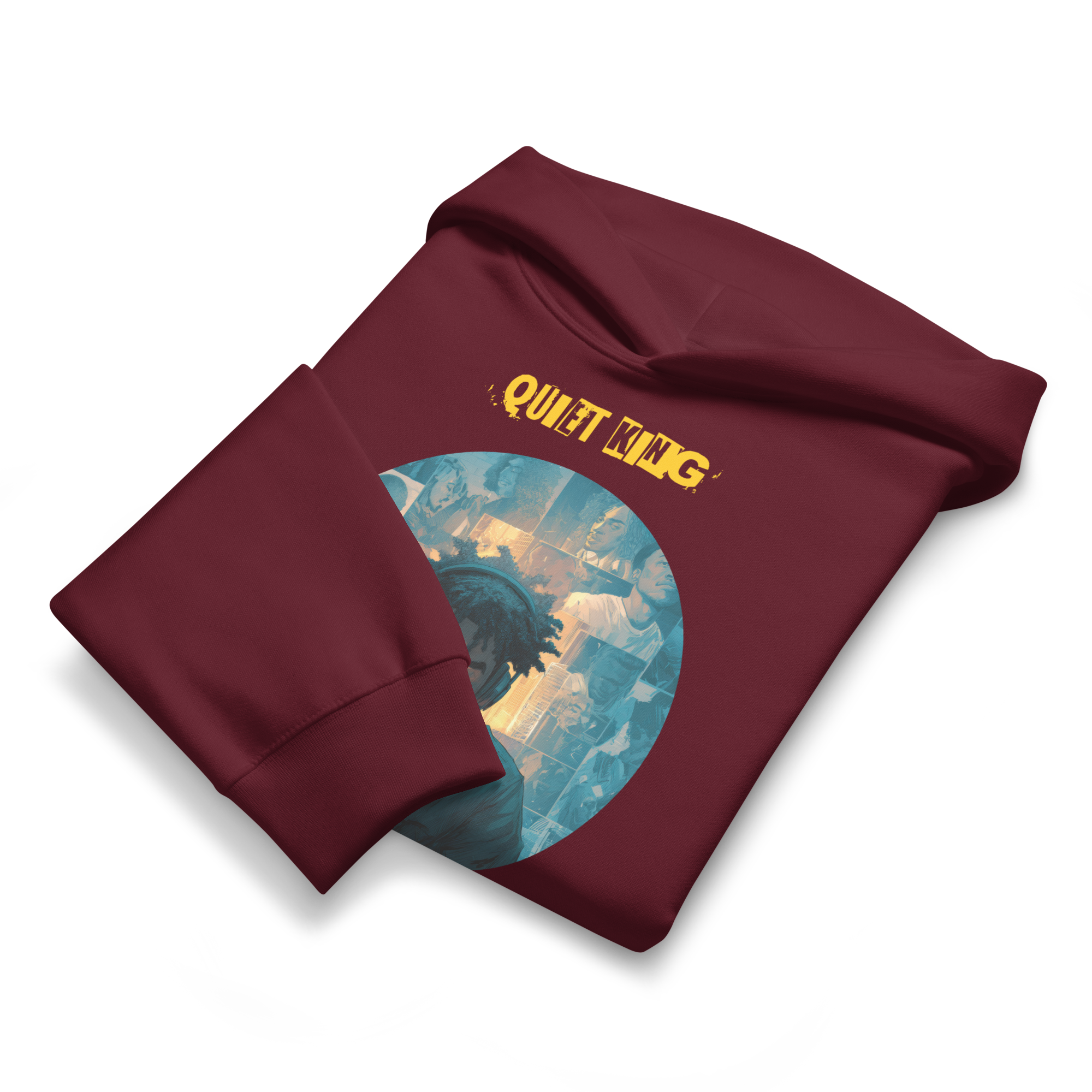 IntrovertedAlpha™ Oversized Hoodie in Maroon for men, premium oversized hoodie with heavyweight comfort