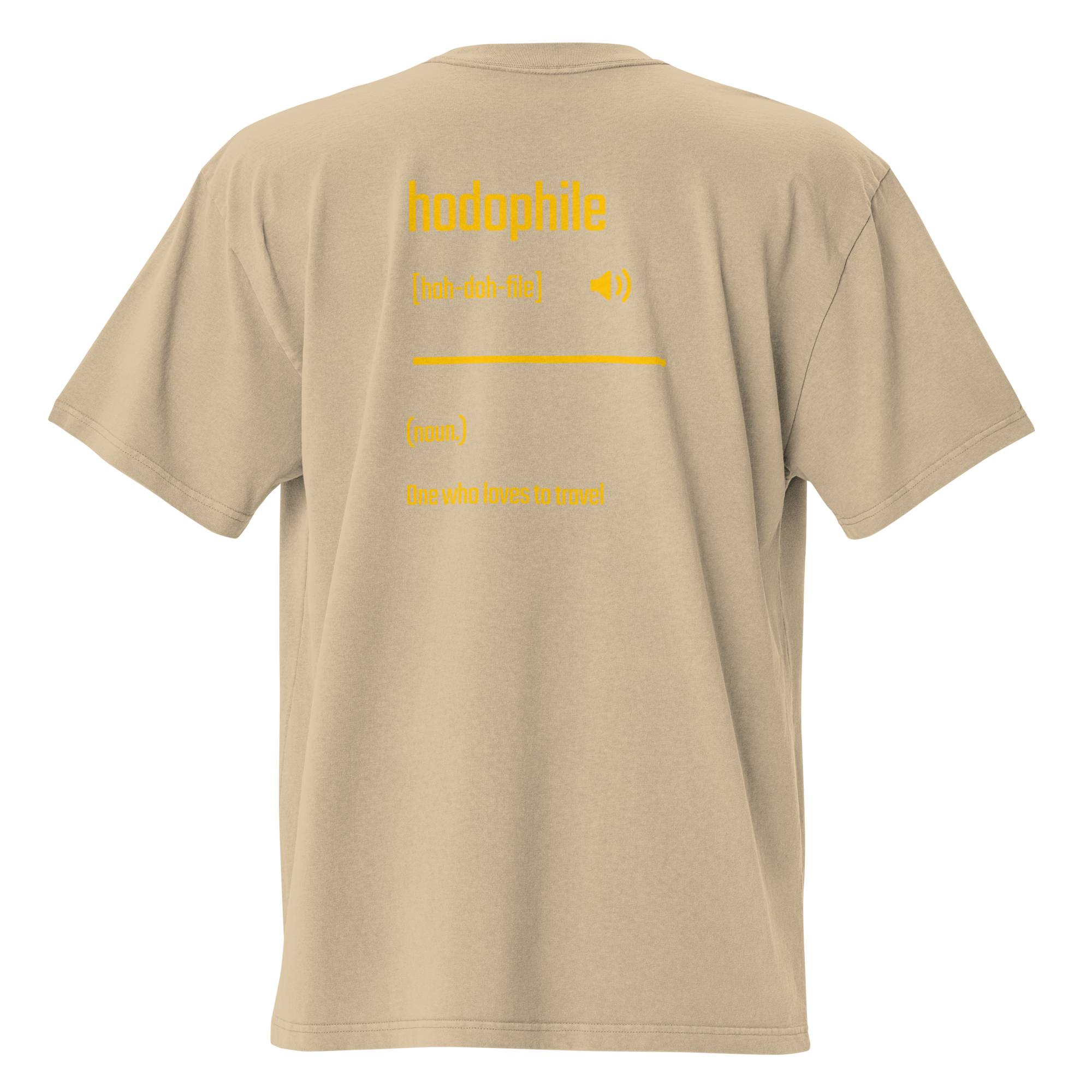 Xantho Philos™ Oversized Faded T-Shirt in Faded Khaki for men, neutral oversized T-shirt with casual streetwear style