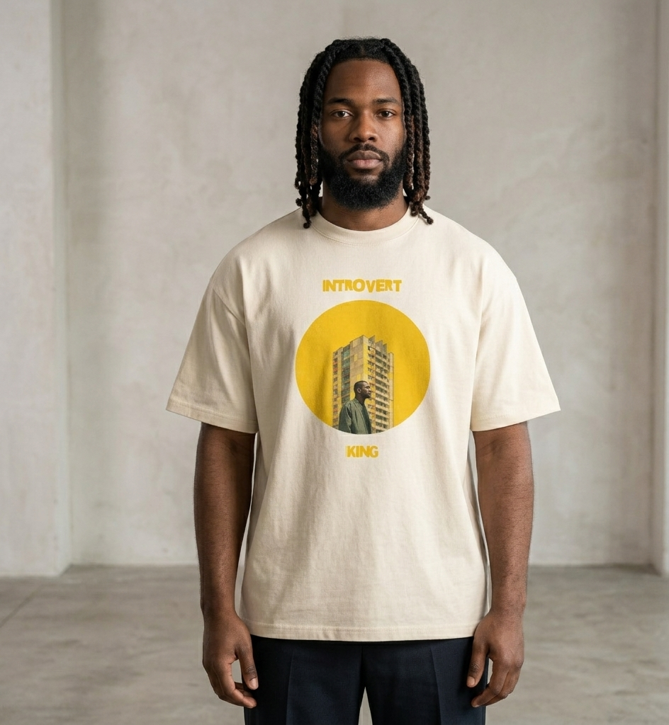 Xantho Philos™ Box Tee in Vintage White for men, soft-toned box tee with a minimalist oversized fit