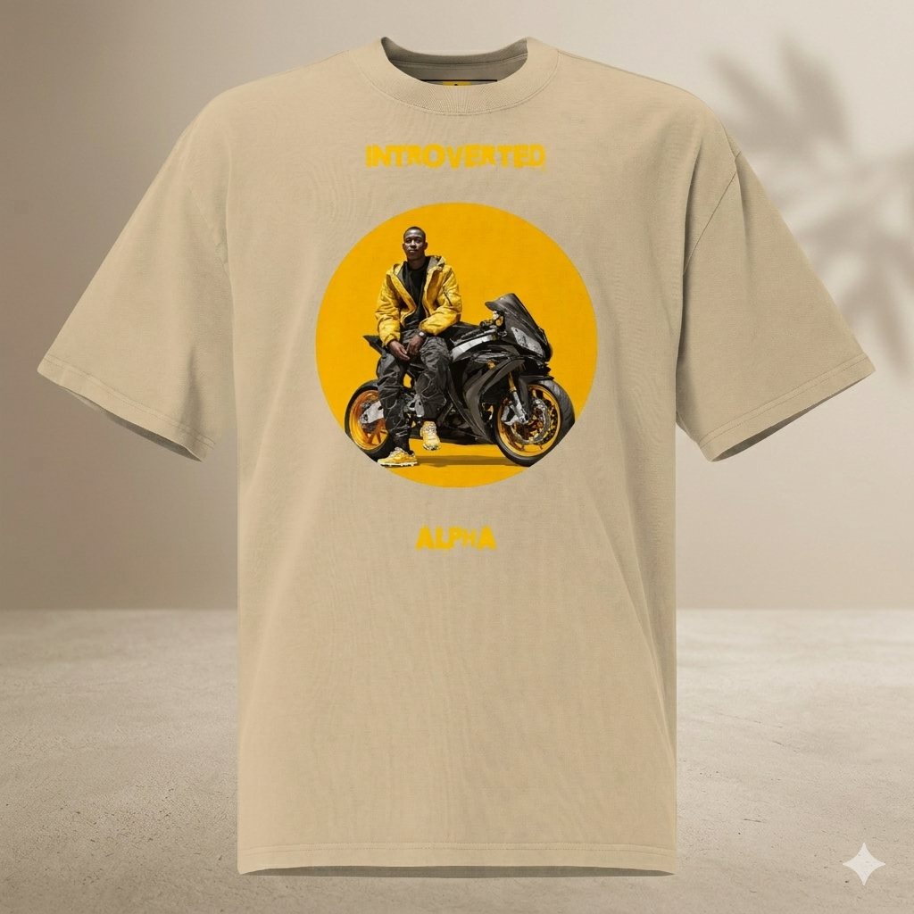 Xantho Philos™ Oversized Faded T-Shirt in Faded Khaki for men, neutral oversized T-shirt with casual streetwear style