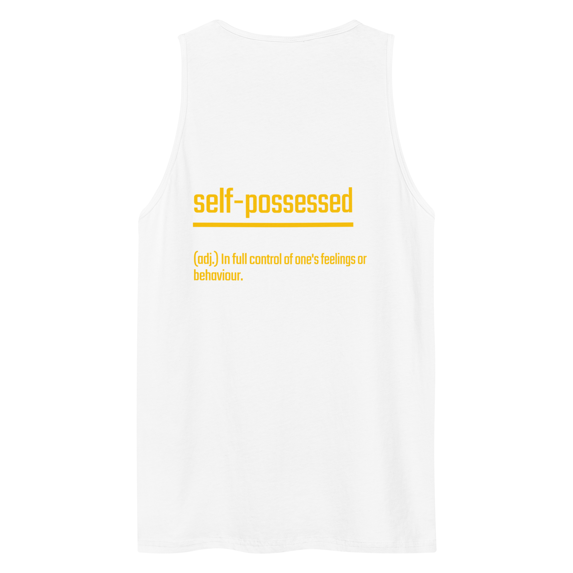 IntrovertedAlpha™ Tank Top in White for men, crisp minimalist tank top with a breathable everyday fit