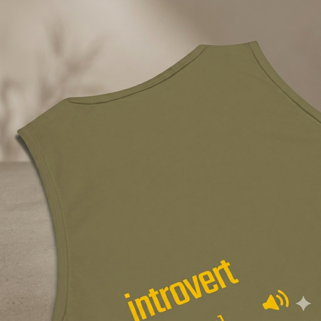 IntrovertedAlpha™ Tank Top in Military Green for men, athletic streetwear tank with a grounded utilitarian tone