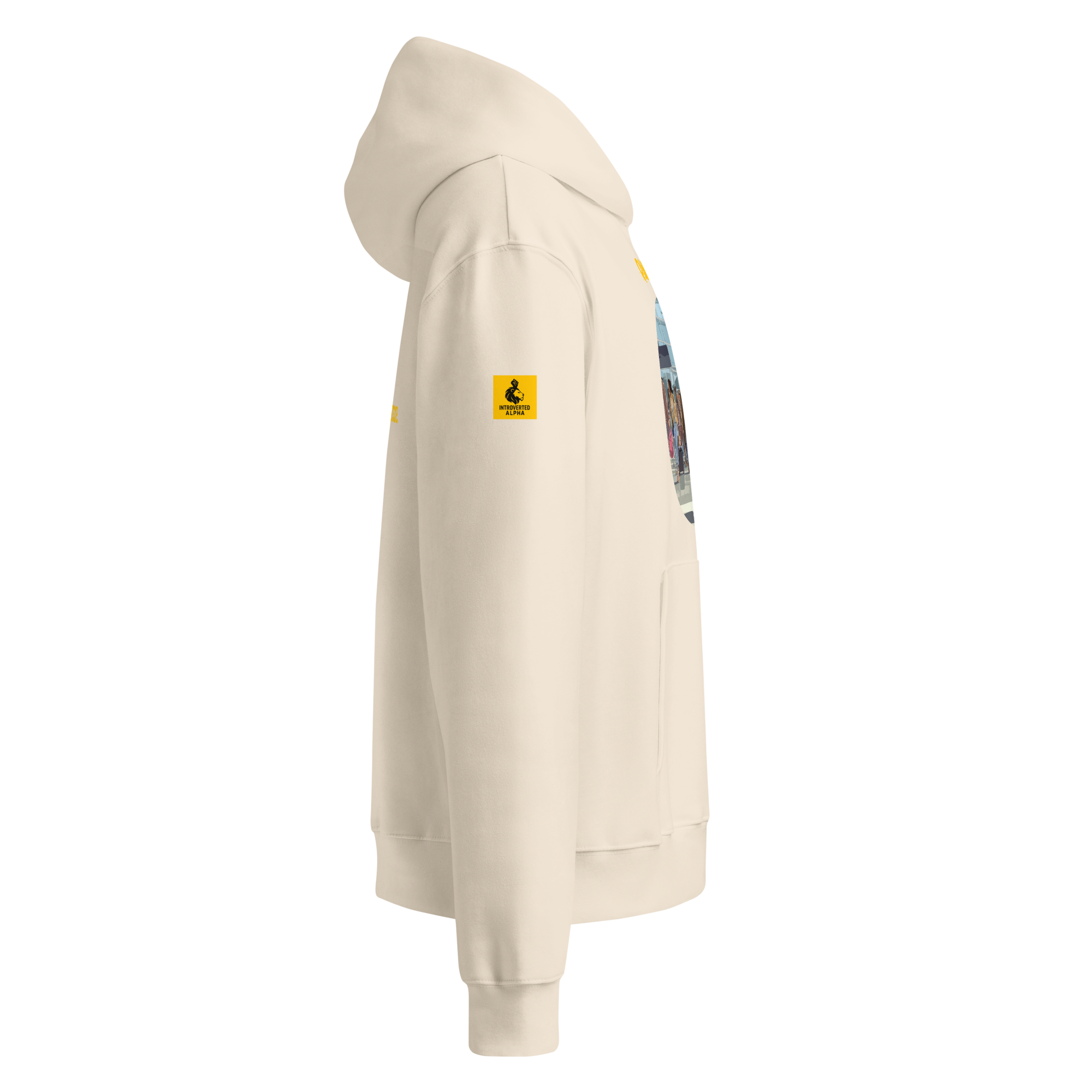 IntrovertedAlpha™ Oversized Hoodie in Dust for men, soft neutral heavyweight hoodie with a relaxed fit
