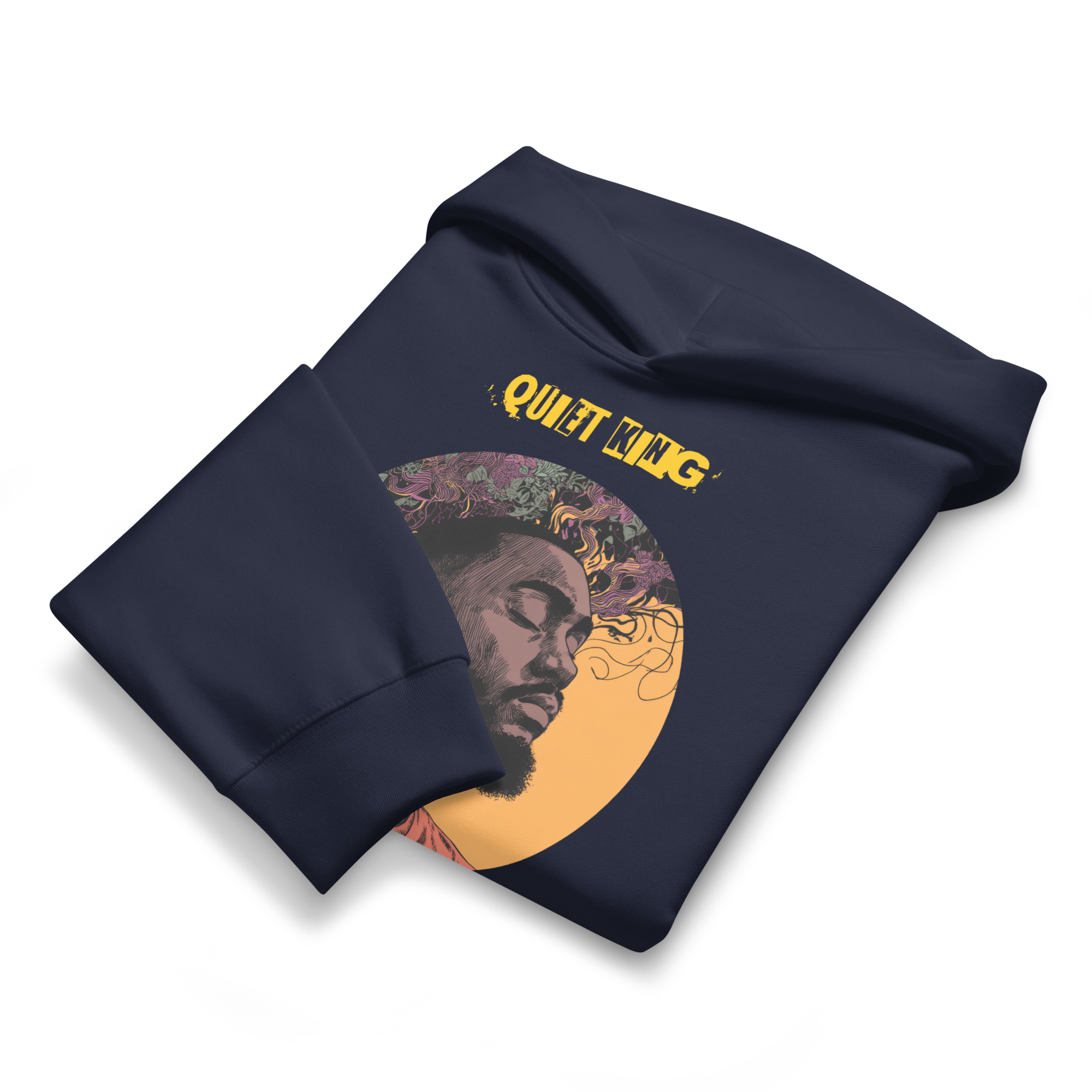 IntrovertedAlpha™ Oversized Hoodie in Navy for men, minimalist heavyweight hoodie with a relaxed streetwear fit