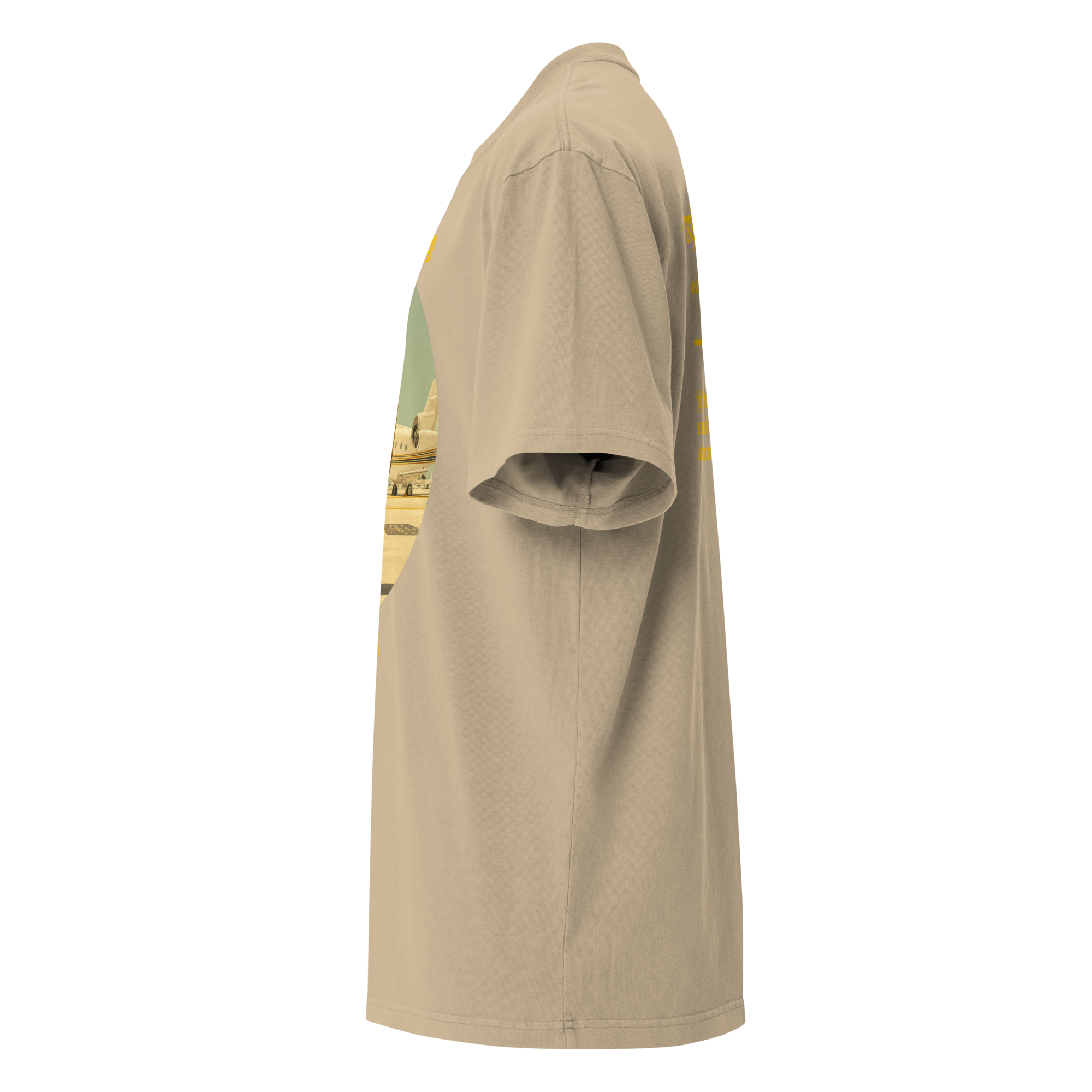 IntrovertedAlpha™ Oversized Faded T-Shirt in Faded Khaki for men, neutral oversized T-shirt with casual streetwear style