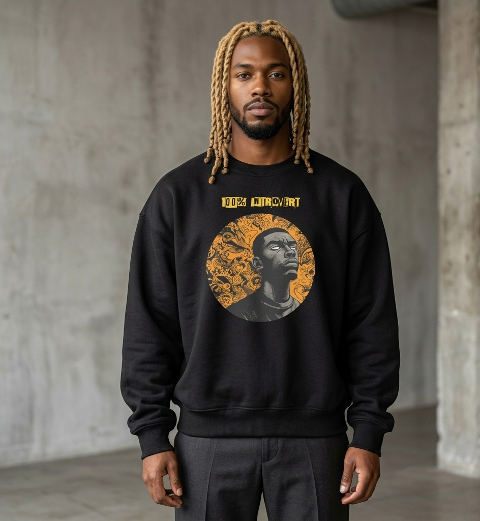 Xantho Philos™ Oversized Sweatshirt in Vintage Black for men, washed heavyweight sweatshirt with a relaxed oversized fit