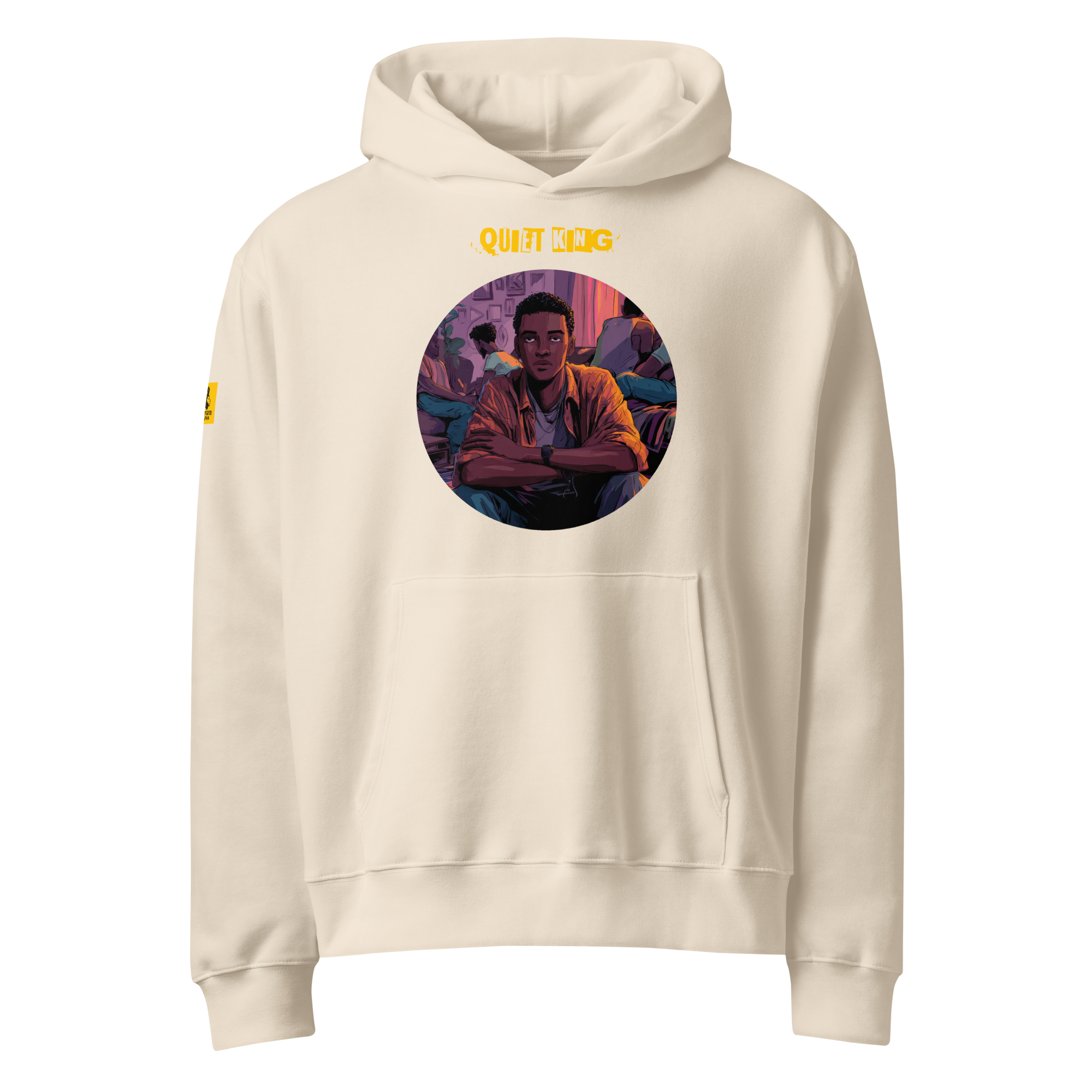 IntrovertedAlpha™ Oversized Hoodie in Dust for men, soft neutral heavyweight hoodie with a relaxed fit