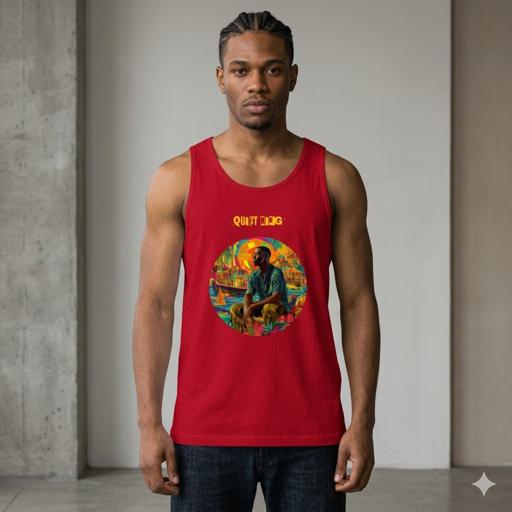 IntrovertedAlpha™ Tank Top in Red for men, bold premium tank top with lightweight streetwear style