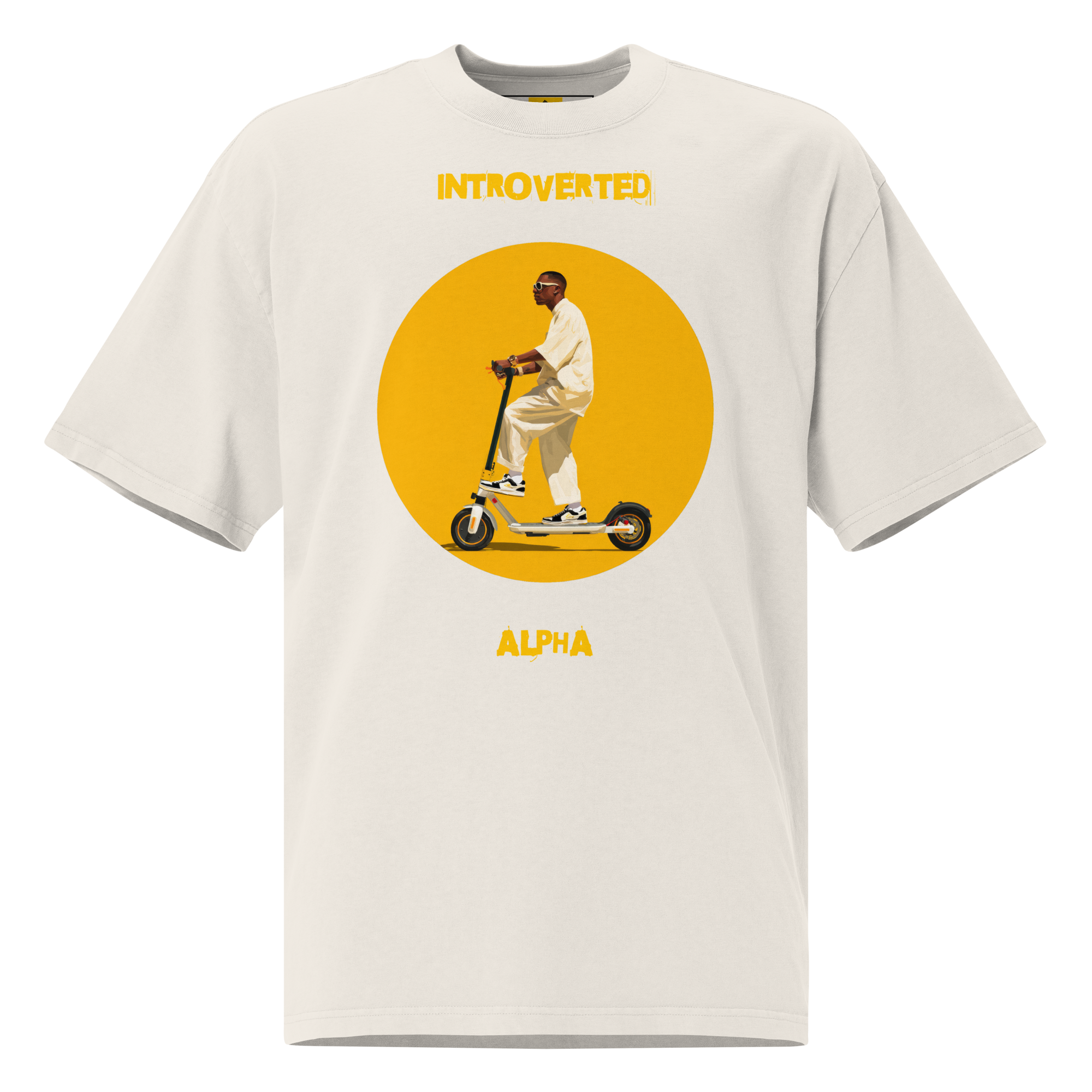 Xantho Philos™ Oversized Faded T-Shirt in Faded Bone for men, soft neutral oversized T-shirt with a minimalist streetwear feel