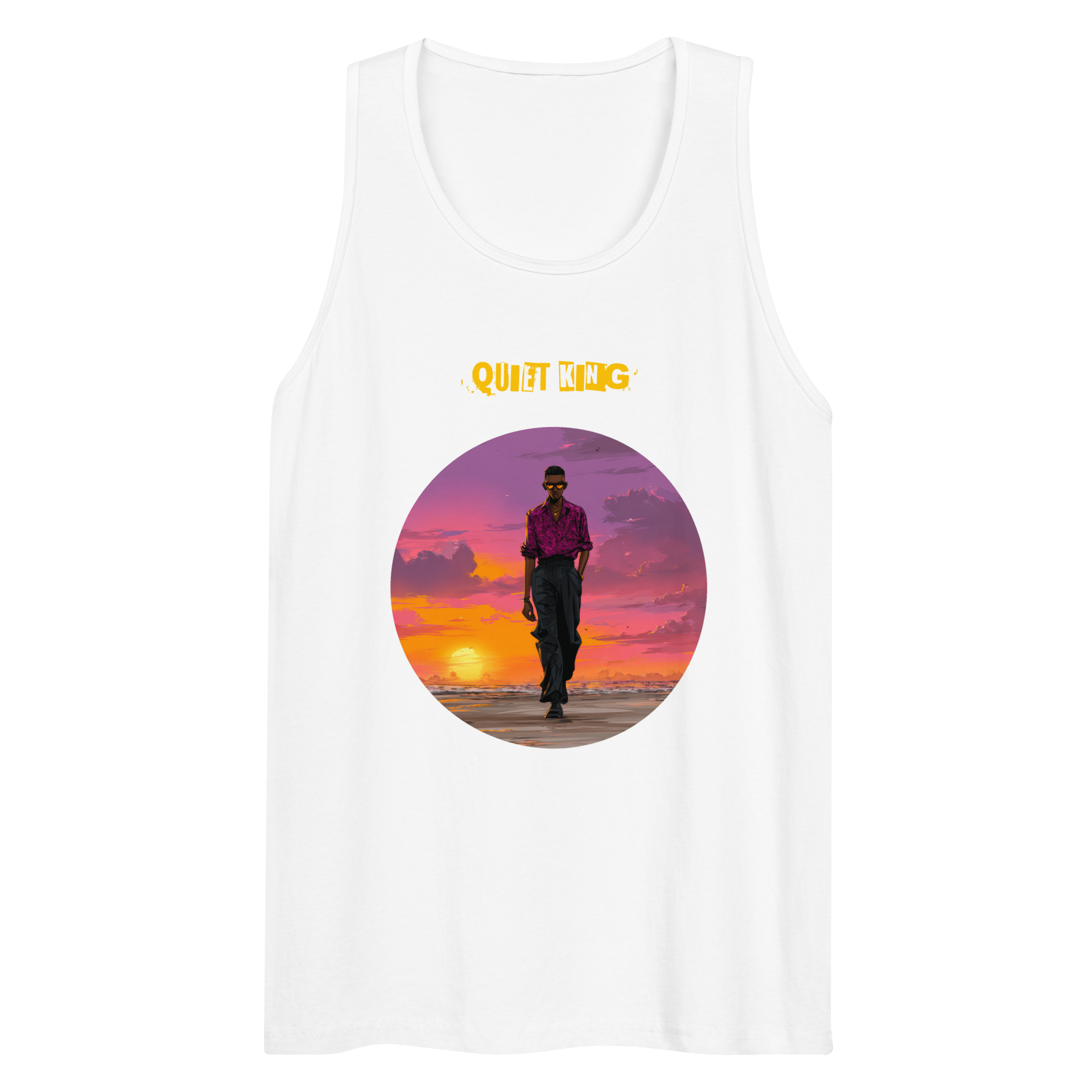 IntrovertedAlpha™ Tank Top in White for men, crisp minimalist tank top with a breathable everyday fit
