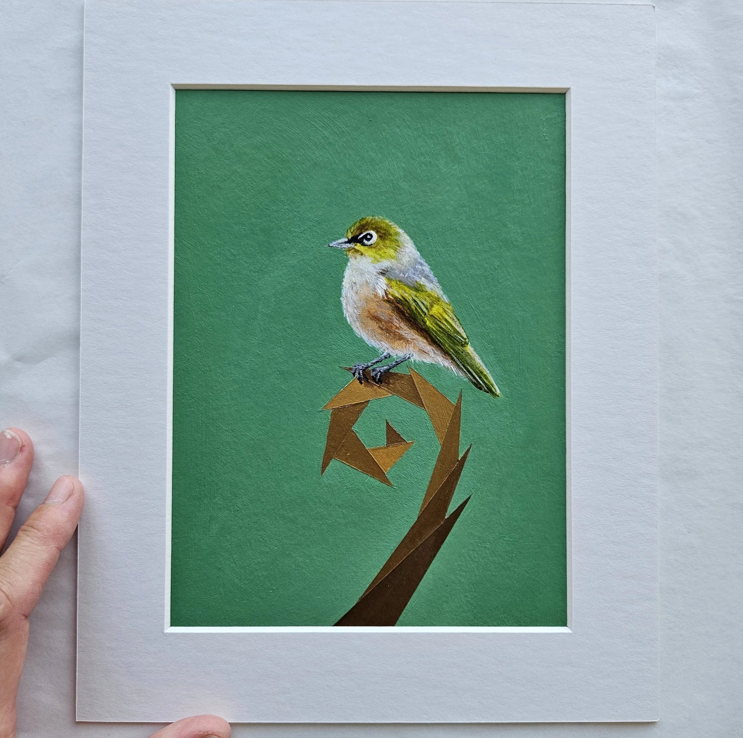 'Unfurling' Silvereye - Original Painting (Mini)