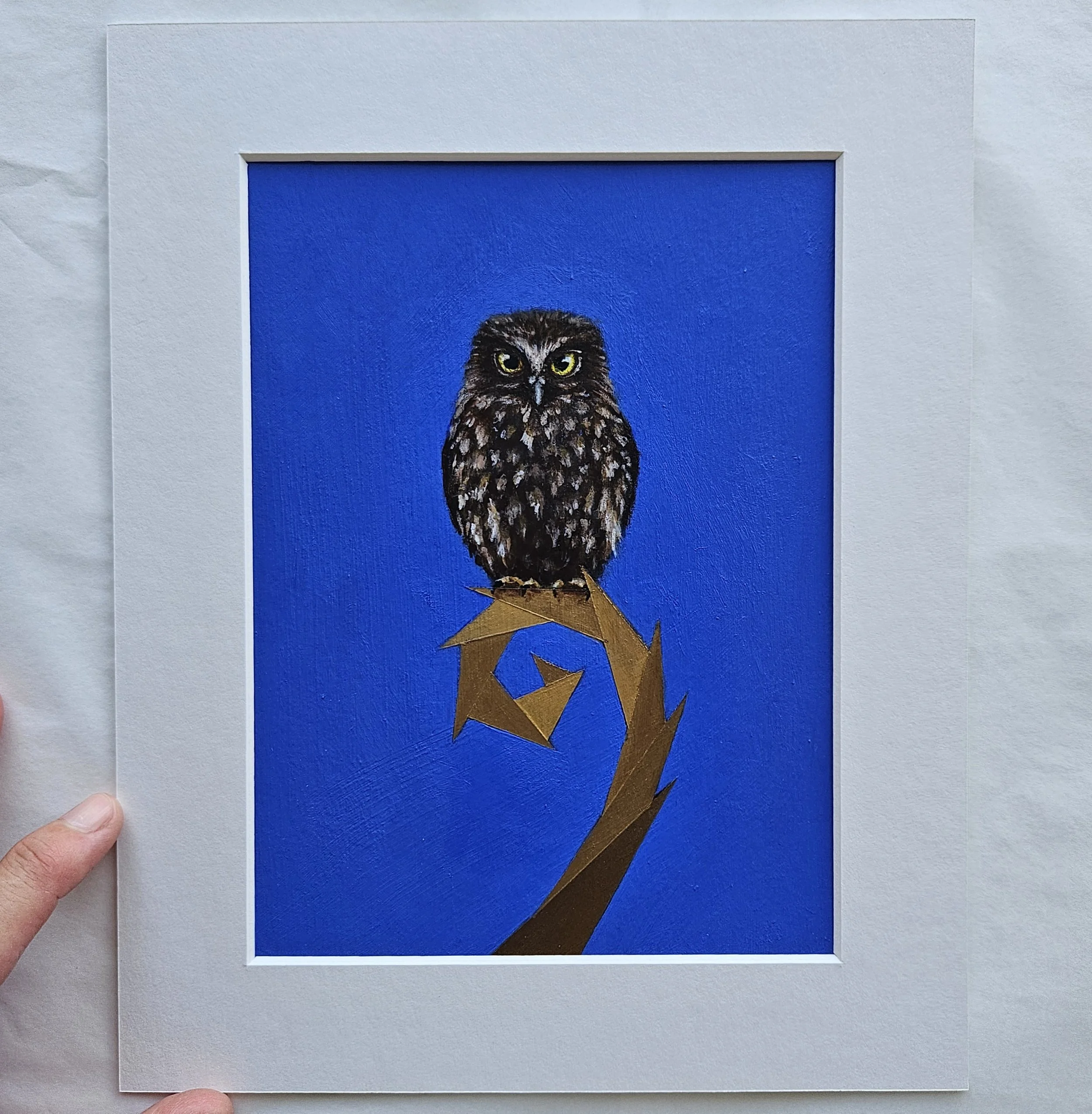 'Unfurling' Ruru - Original Painting (Mini)