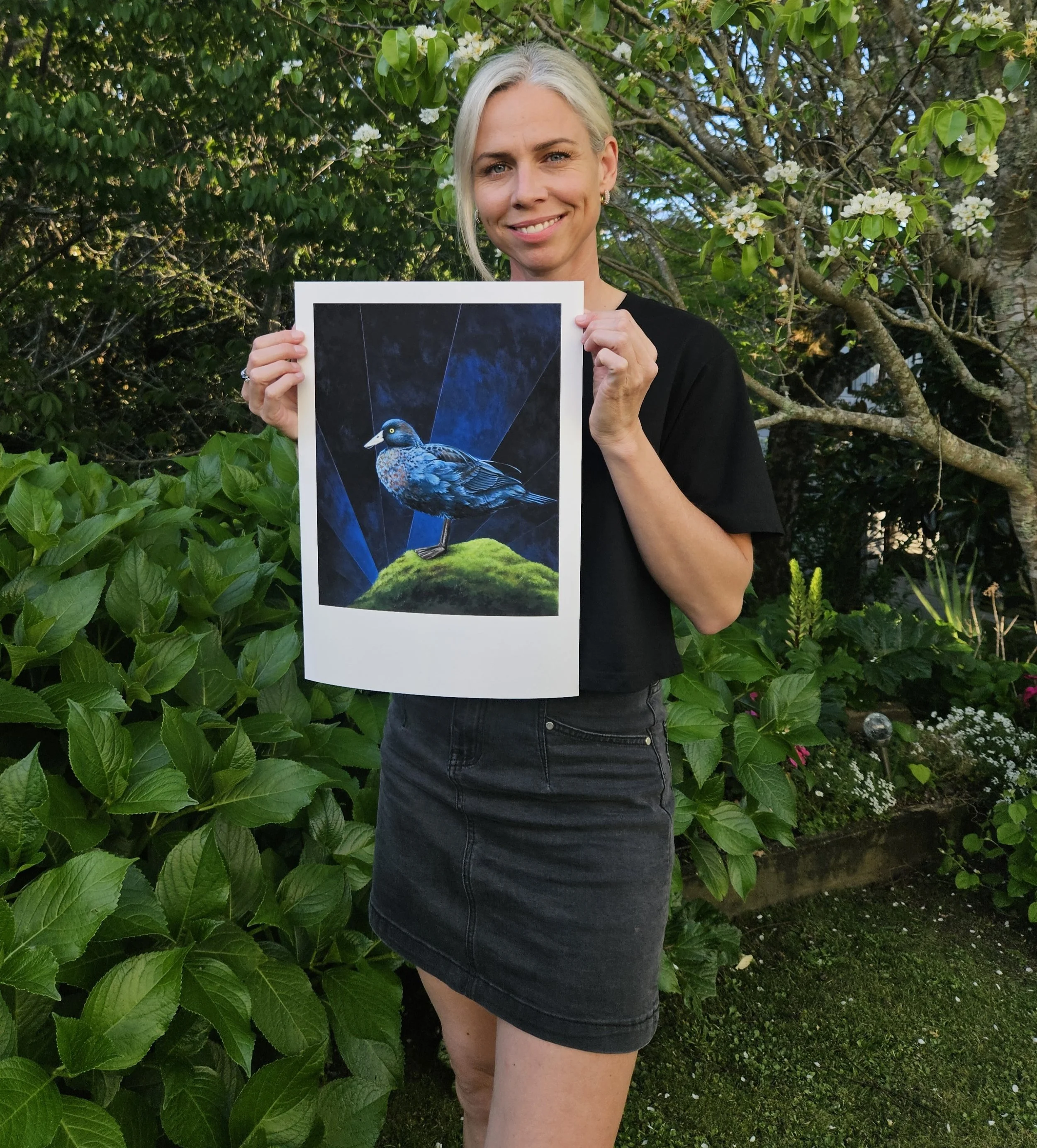 Waterside Perch whio limited edition print by New Zealand artist Lucy Melville.jpg