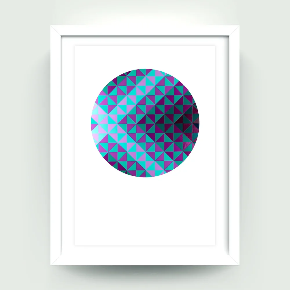 Disappearing Kisses geometric framed art print by Lucy Melville artist