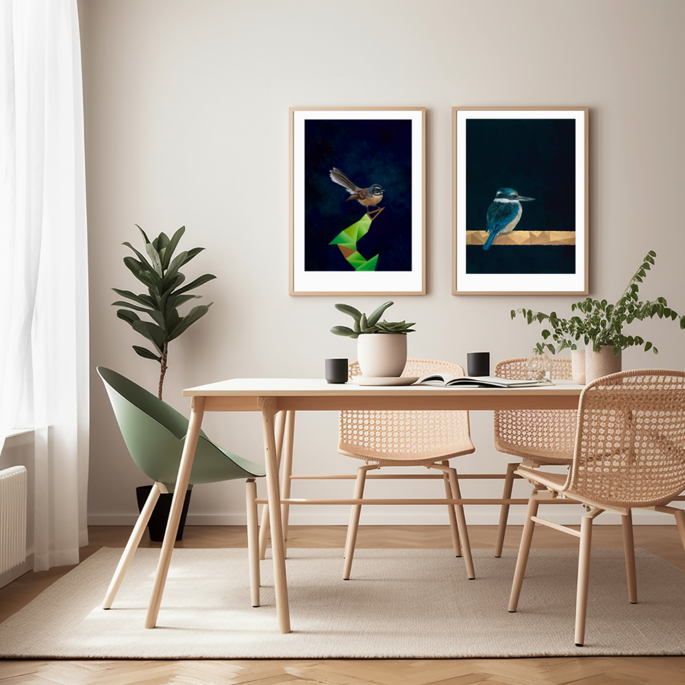 Fantail+Piwakawaka+and+Kingfisher+fine+art+print+by+Lucy+Melville+Artist (1).webp