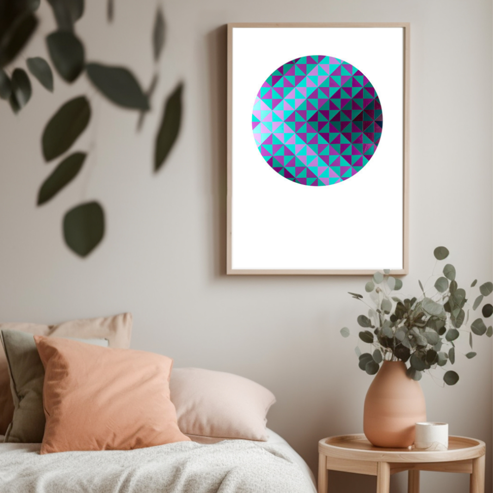 Disappearing Kisses geometric art print by Lucy Melville artist
