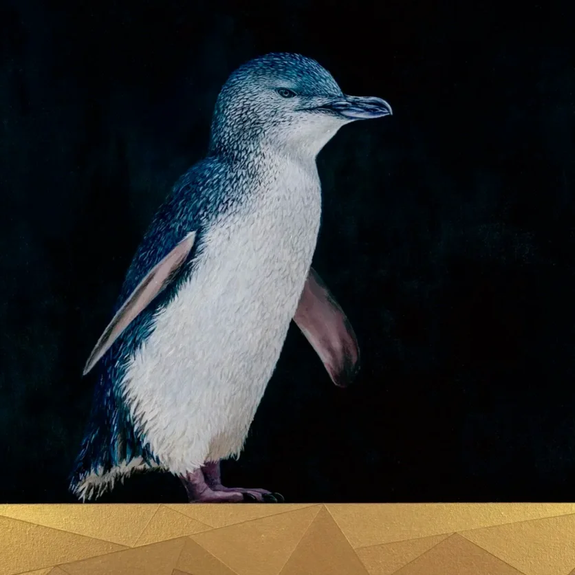 'Sunset Stroll' Penguin Fine Art Print