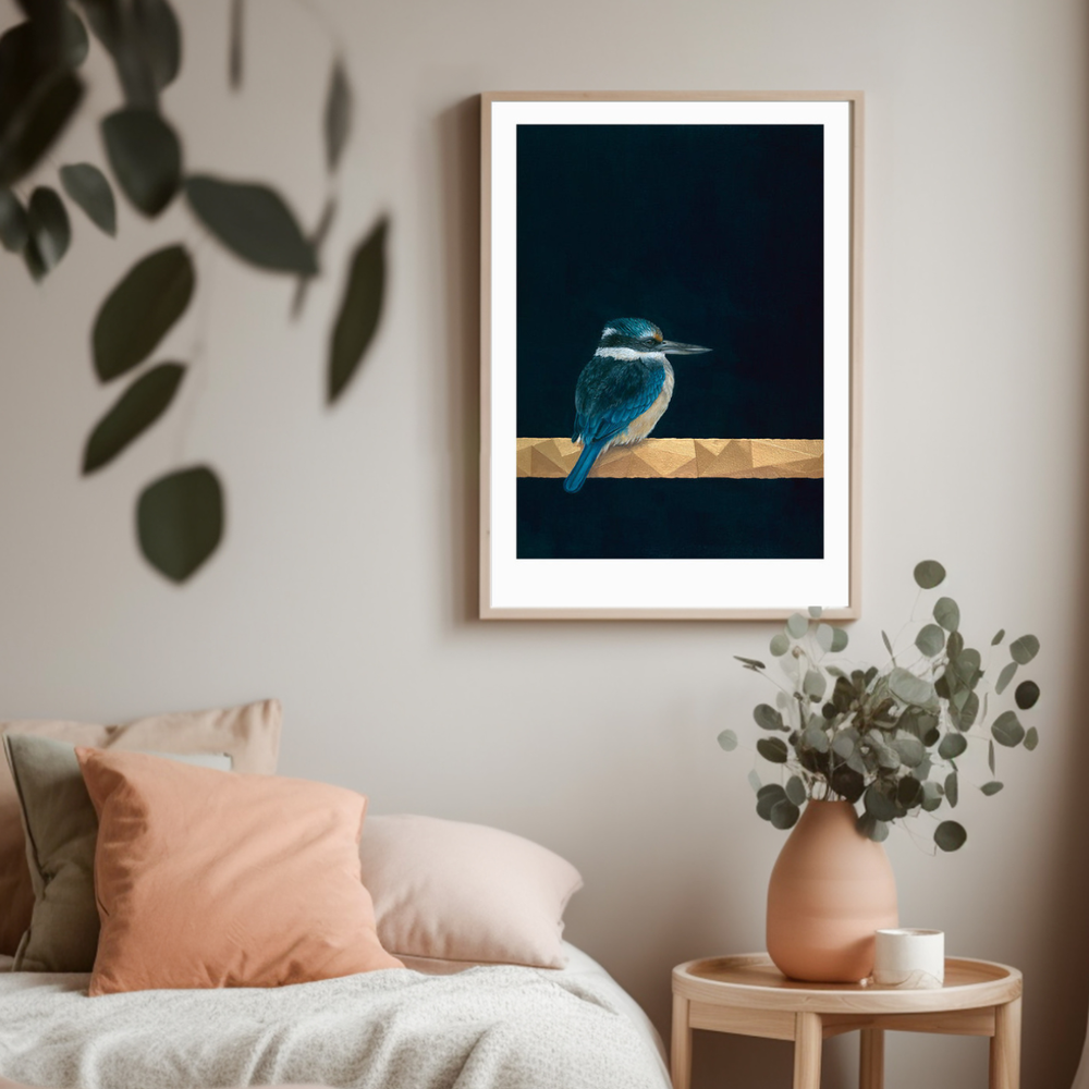 'Electric Perch' Kingfisher Limited Edition Print