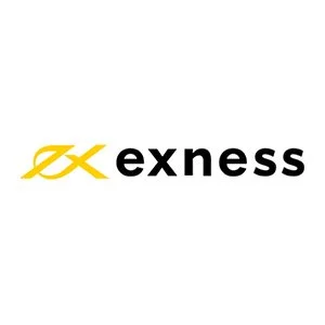 Exness logo with yellow symbol and black text