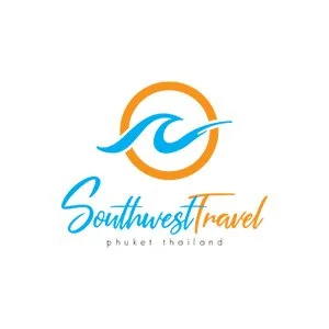 Southwest Travel logo with a stylized wave inside an orange circle, and text 'Southwest Travel' in blue and orange, along with 'Phuket, Thailand' beneath.