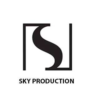 Logo with a stylized 'S' inside a square frame, accompanied by the text 'SKY PRODUCTION' underneath.