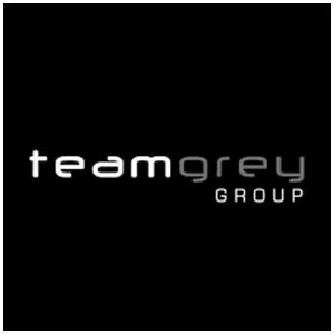 Team Grey Group logo with white and gray text on a black background.