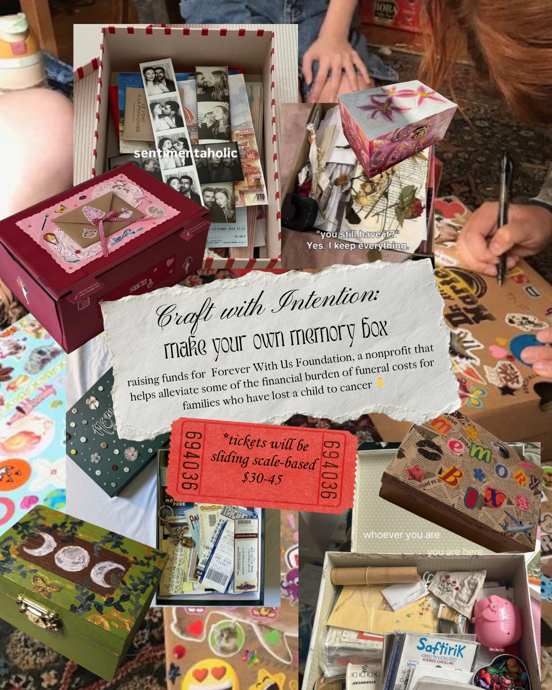 Create with Intention: a Craft Fundraising Event // memory keepsake box