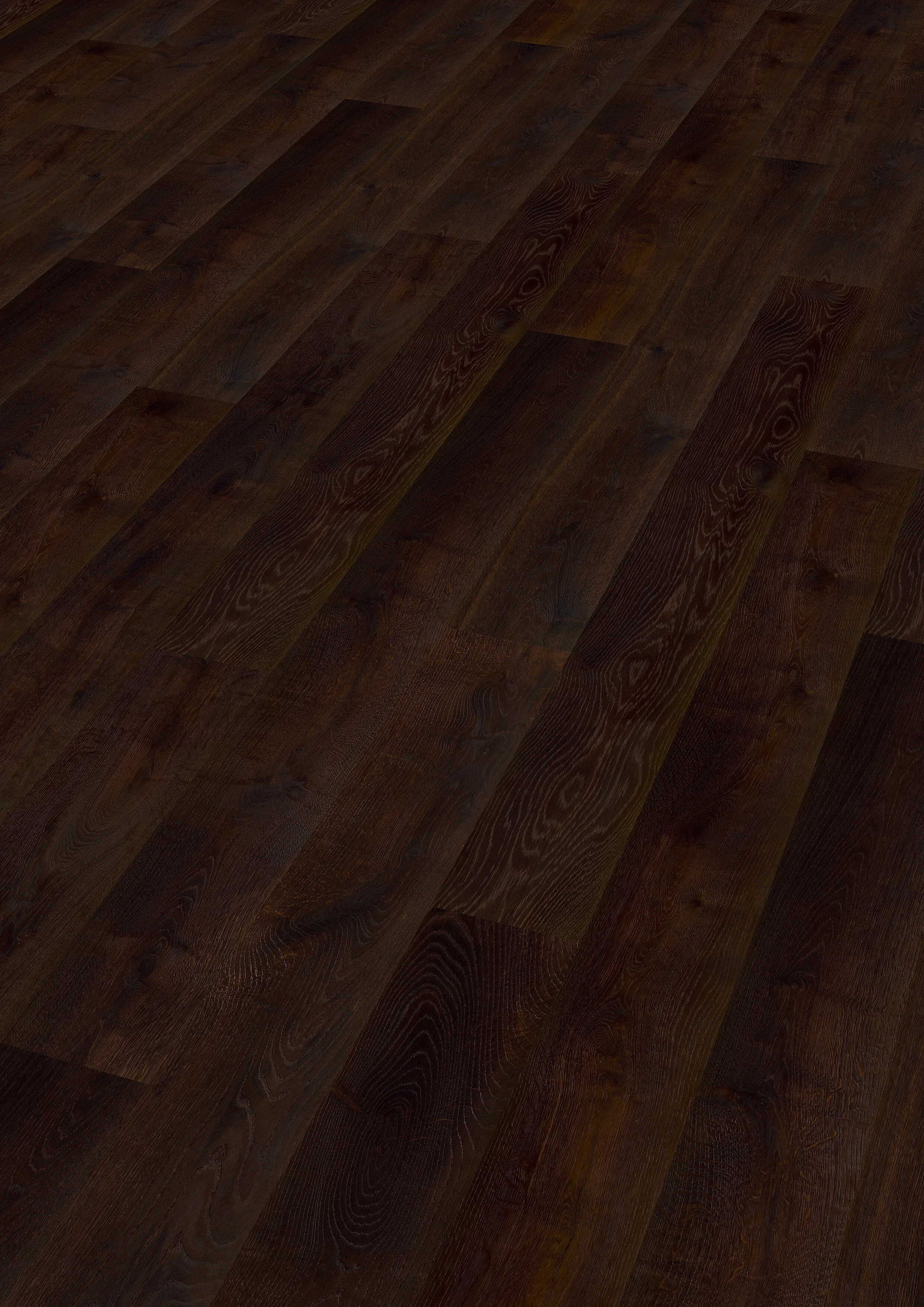 Hölzernen Bodenbelag mit dunklem Finish.