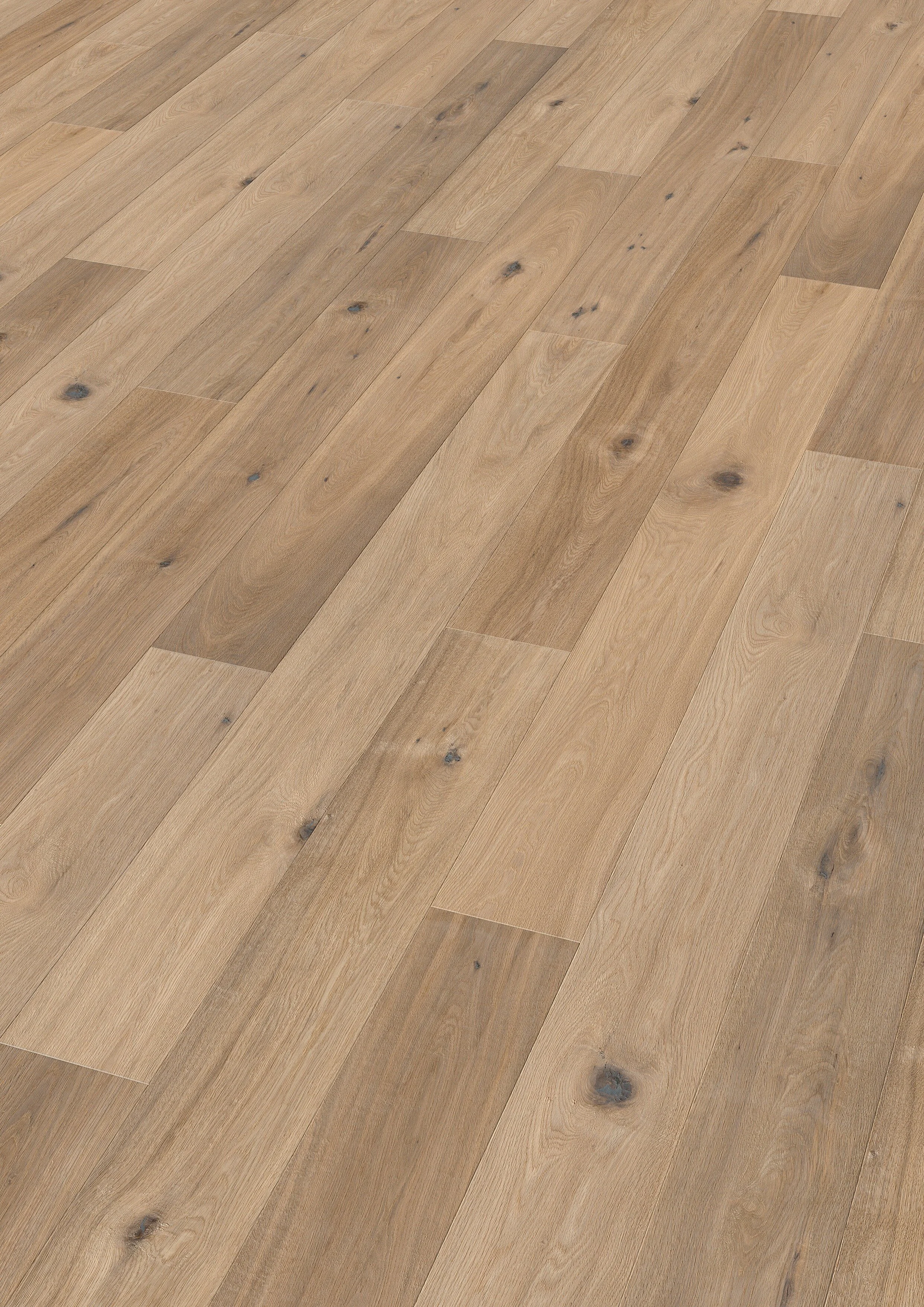 Holzfußboden mit sichtbaren Maserungen und Knoten