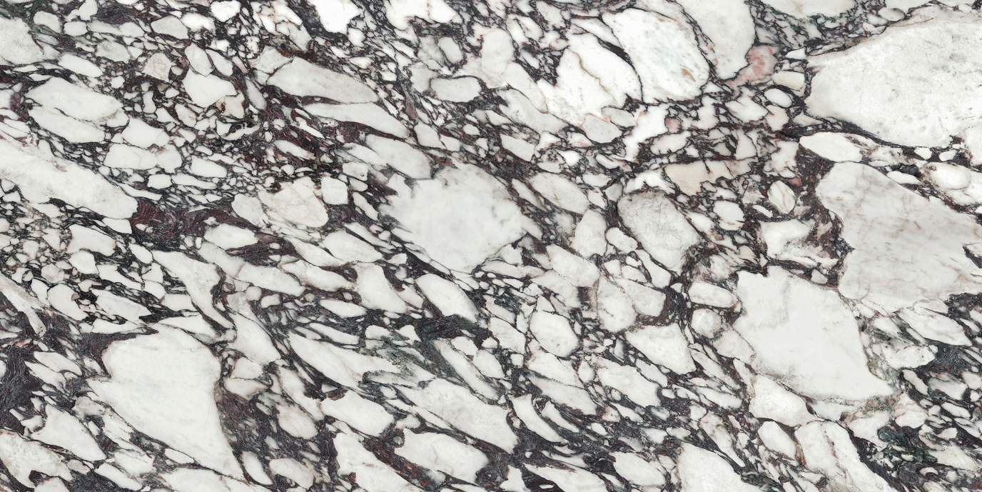 Marmorstein mit schwarzen und weißen Adern.