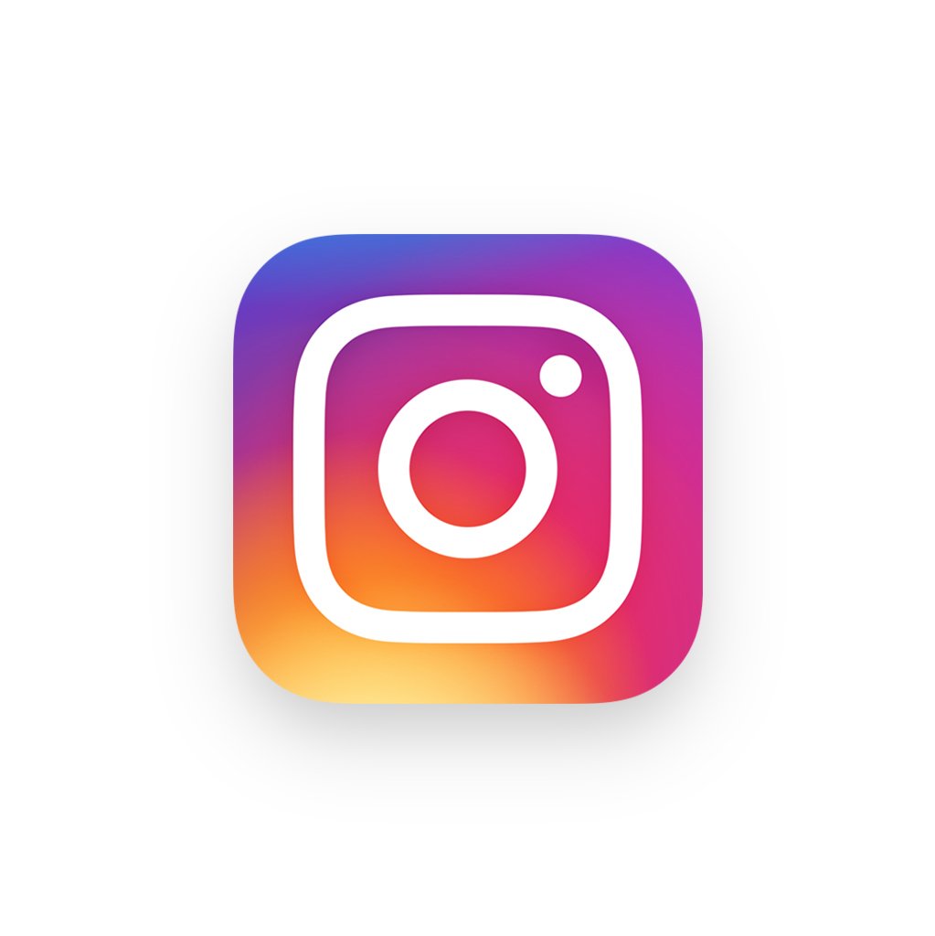 Instagram Logo mit bunten Farbverlauf auf weißem Hintergrund.