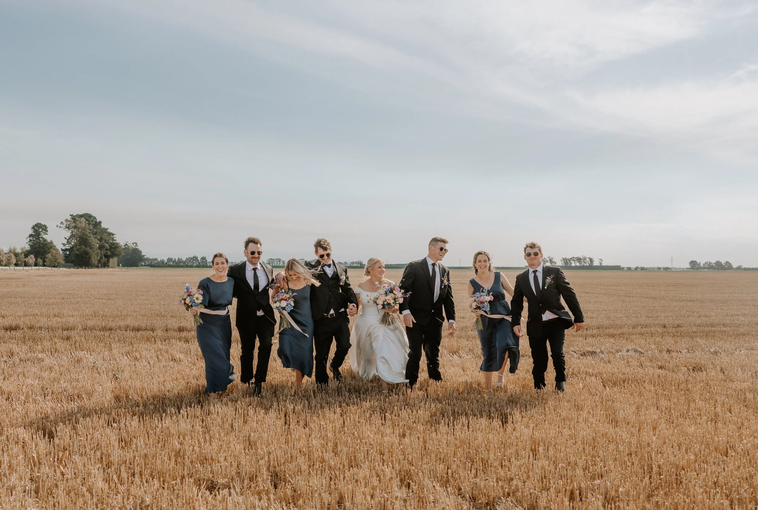 wedding part laughing and walking