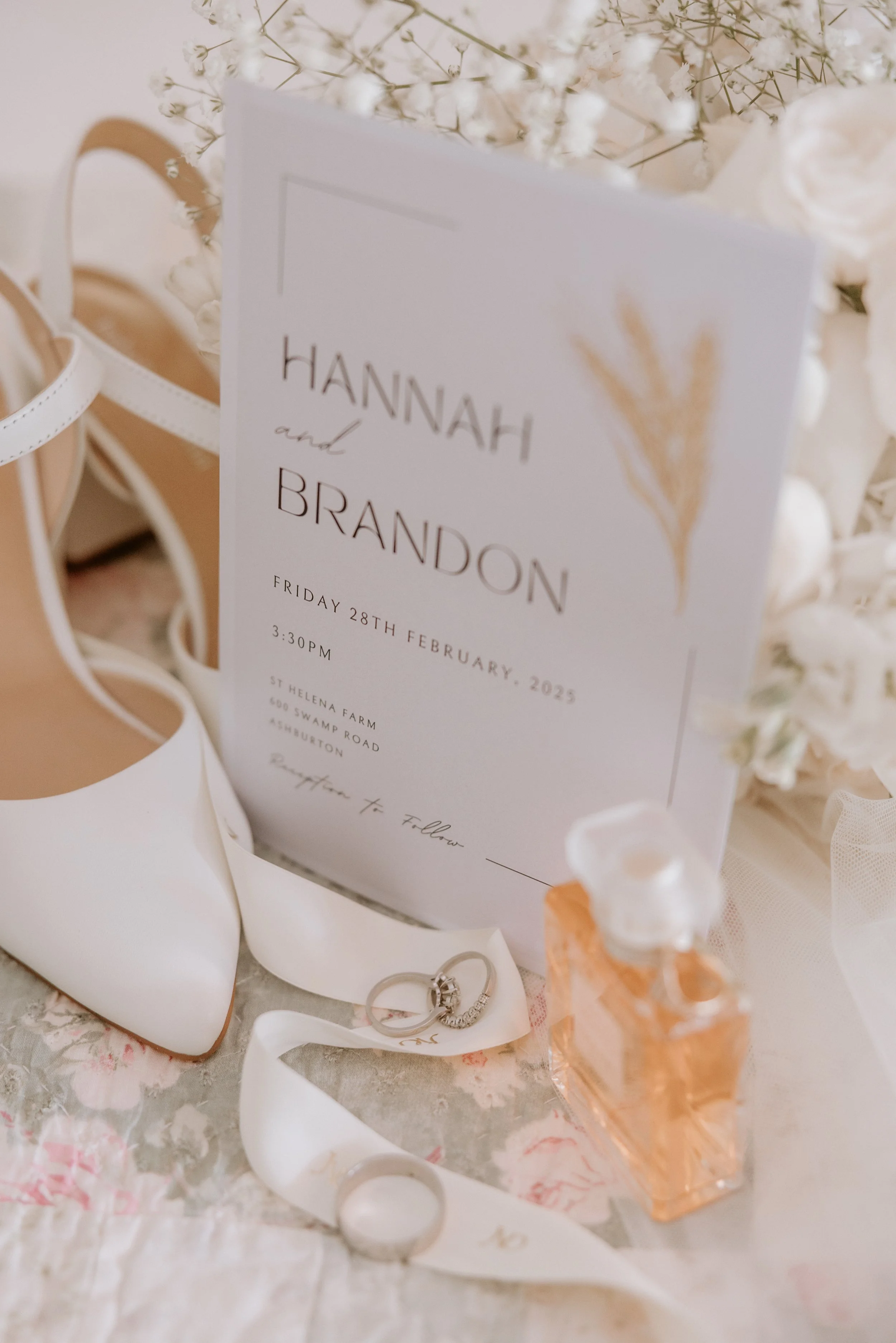 flat lay details at wedding
