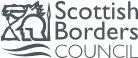 Scottish Borders logo with a stylized thistle and text